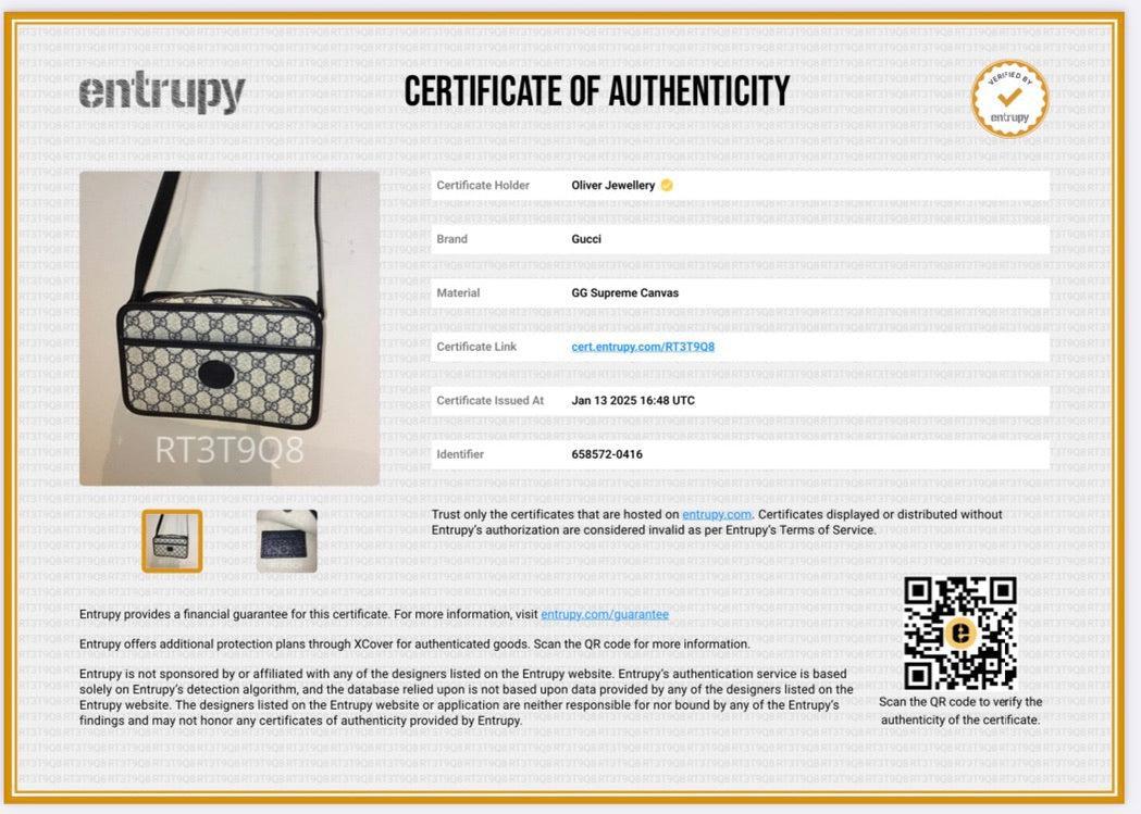 Gucci Blue GG Supreme Mini Bag with Interlocking G w/ Box