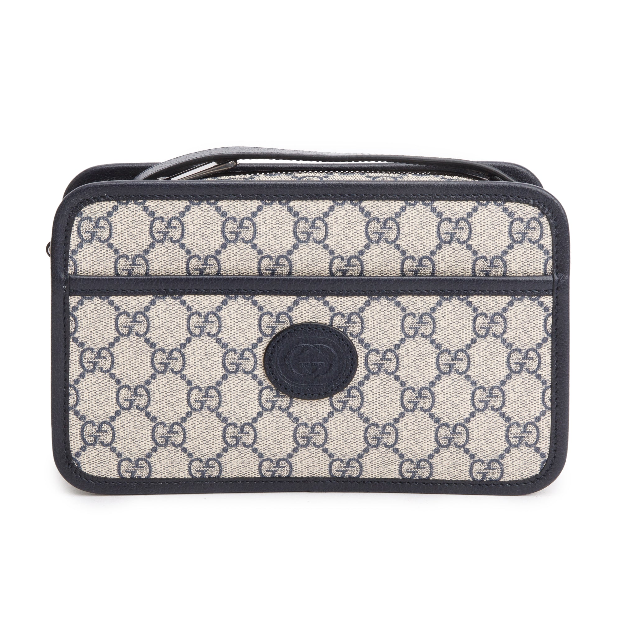 Gucci Blue GG Supreme Mini Bag with Interlocking G w/ Box