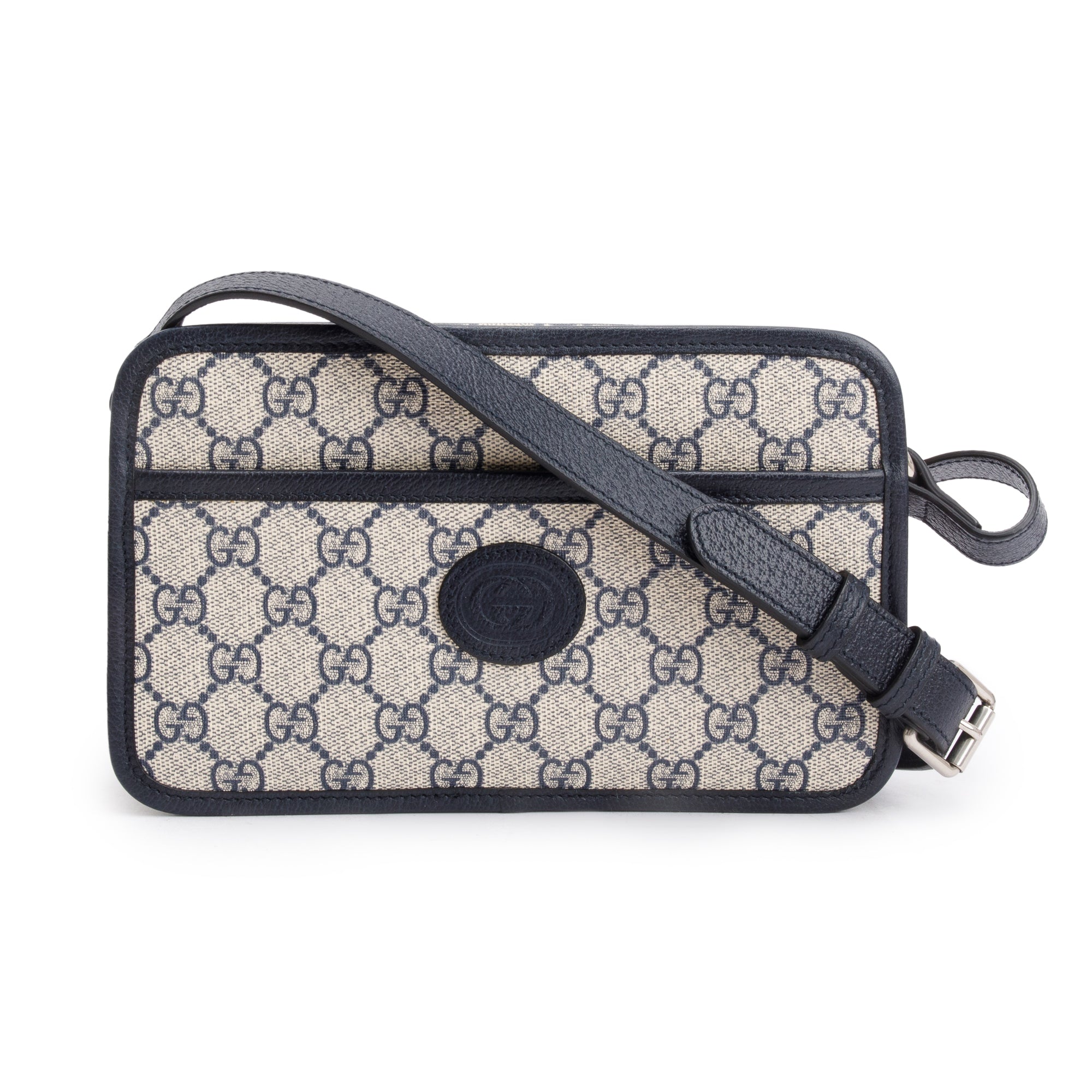 Gucci Blue GG Supreme Mini Bag with Interlocking G w/ Box