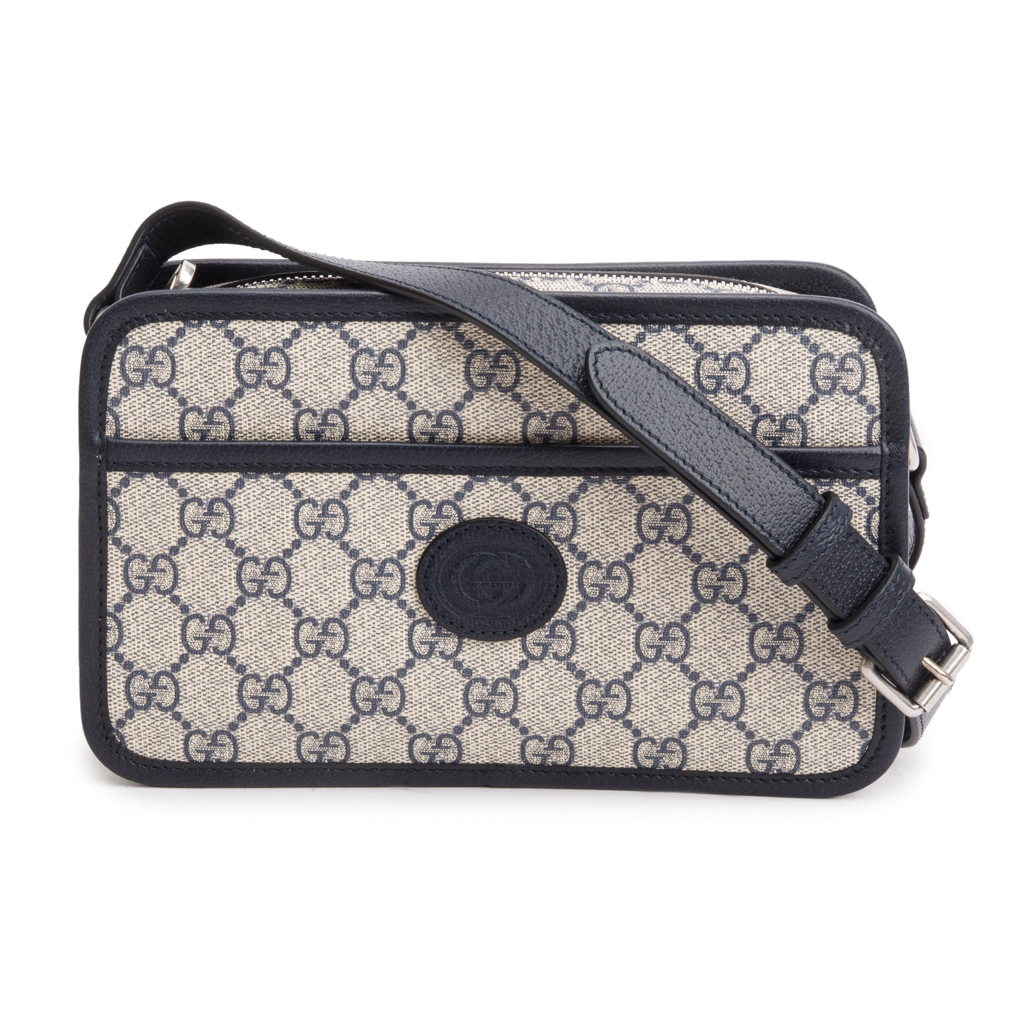 Gucci Blue GG Supreme Mini Bag with Interlocking G w/ Box