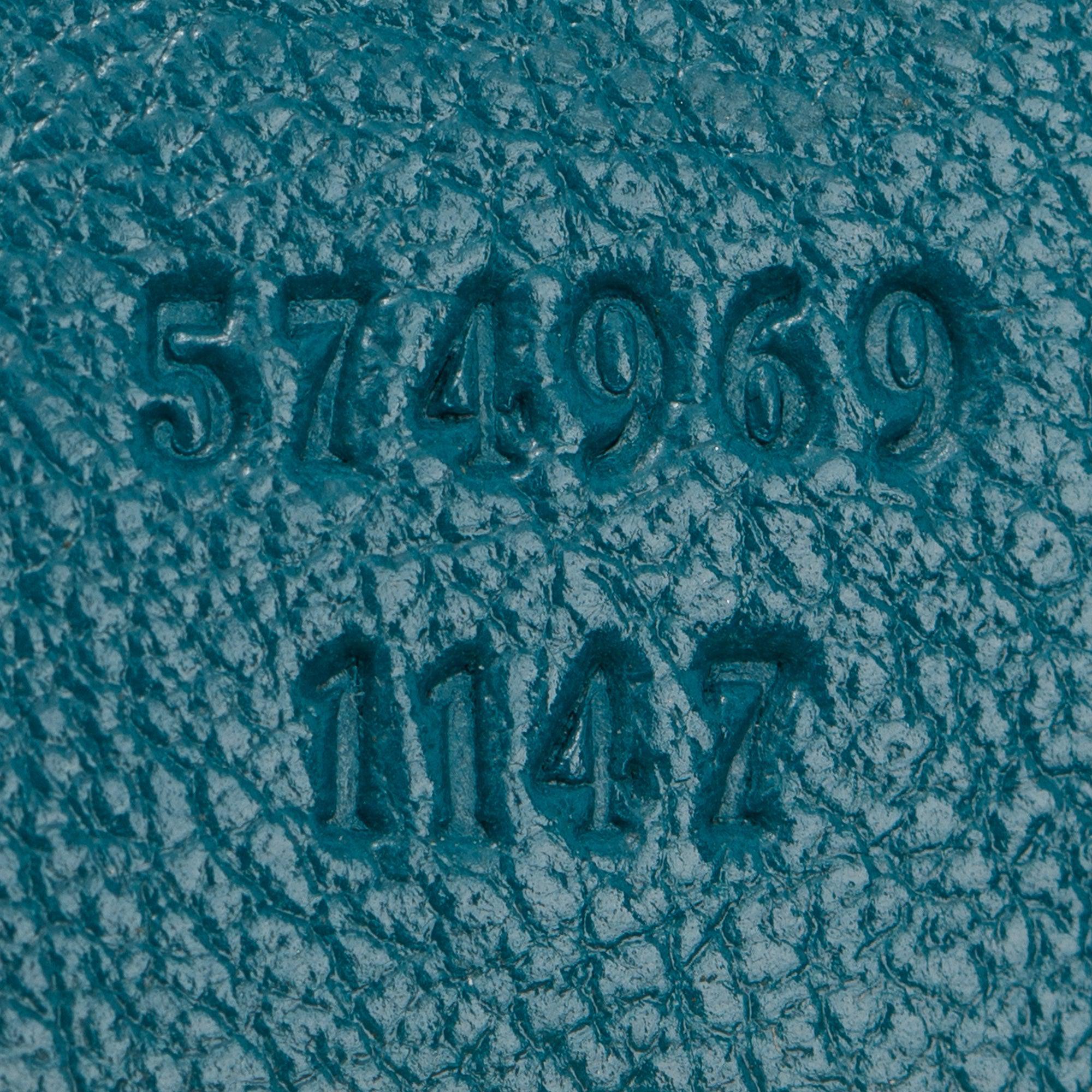 Gucci Blue & Green Calfskin Leather GG Marmont Torchon Super Mini Bag