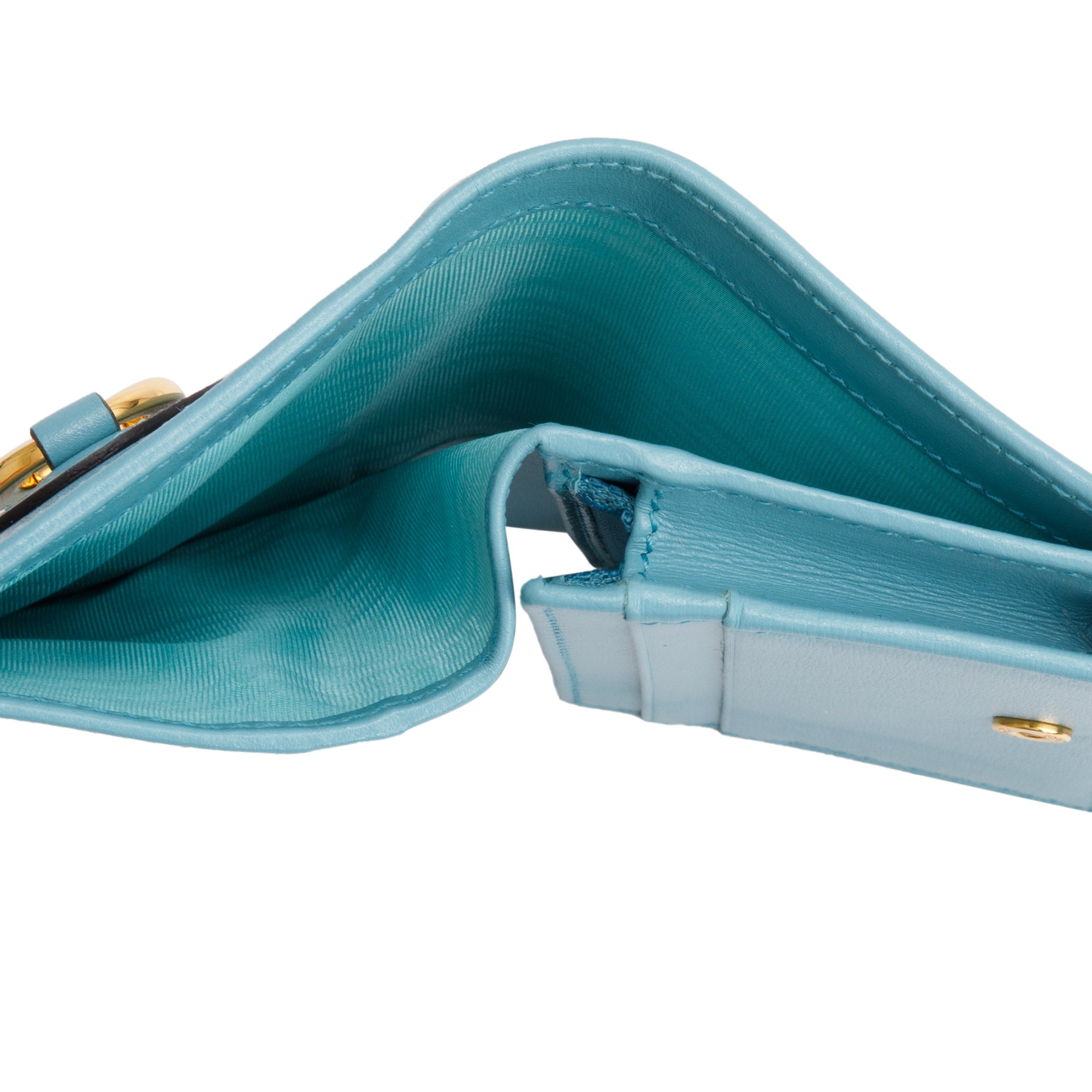 Gucci Blue Leather 1955 Horsebit Card Case Wallet