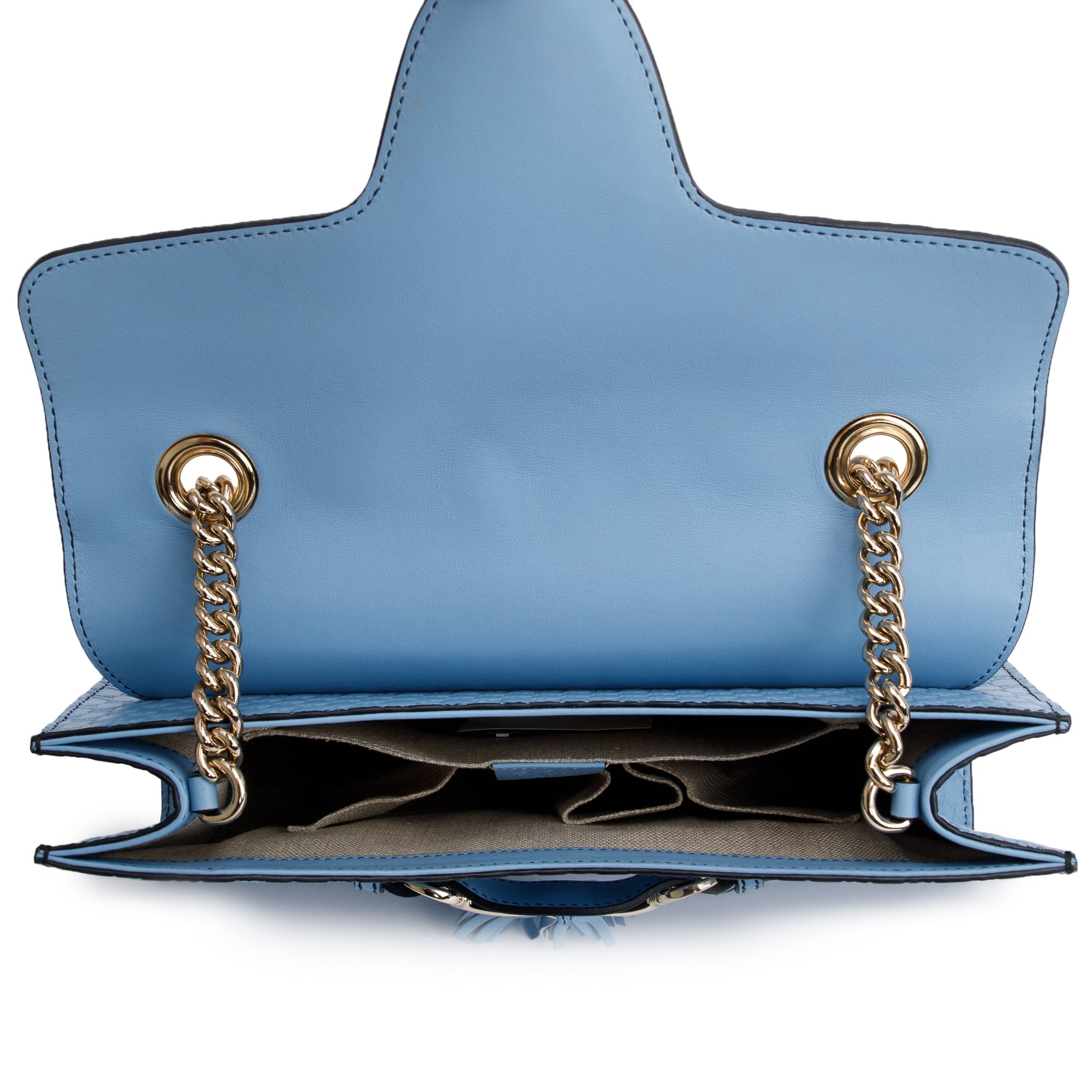 Gucci Blue Medium Microguccissima Emily Chain Shoulder Bag