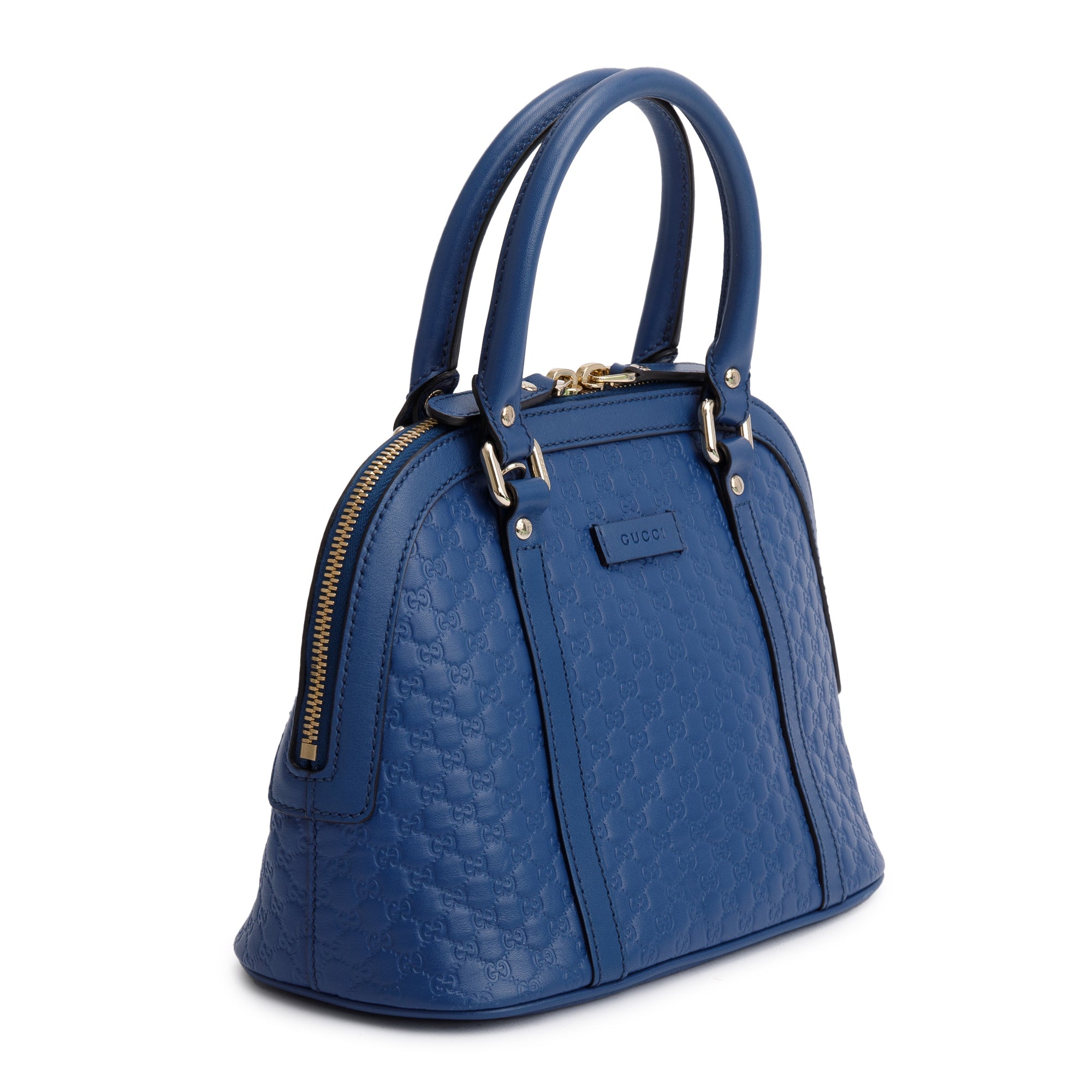 Gucci Blue Microguccissima Leather Mini Dome Bag w/ Strap