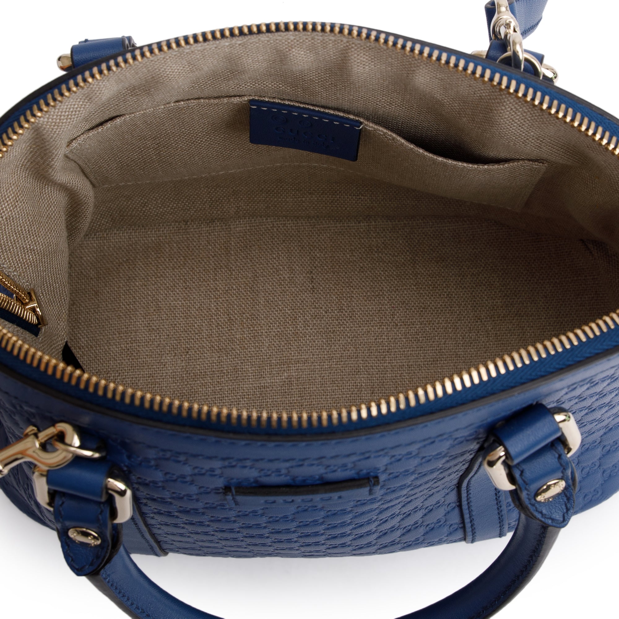 Gucci Blue Microguccissima Leather Mini Dome Bag w/ Strap