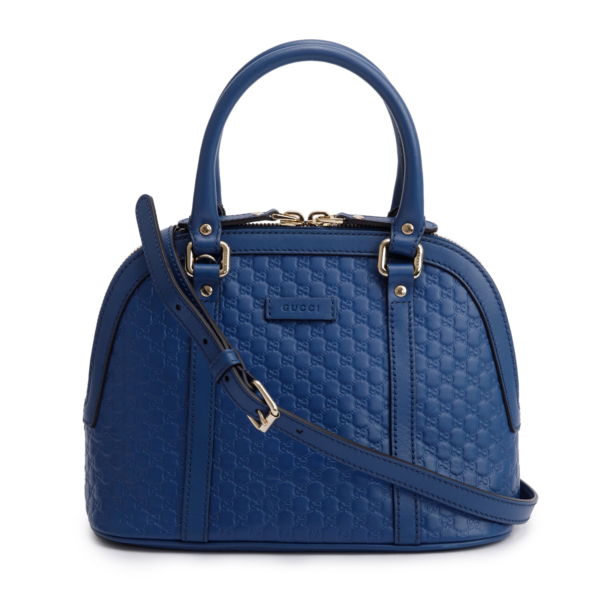 Gucci Blue Microguccissima Leather Mini Dome Bag w/ Strap