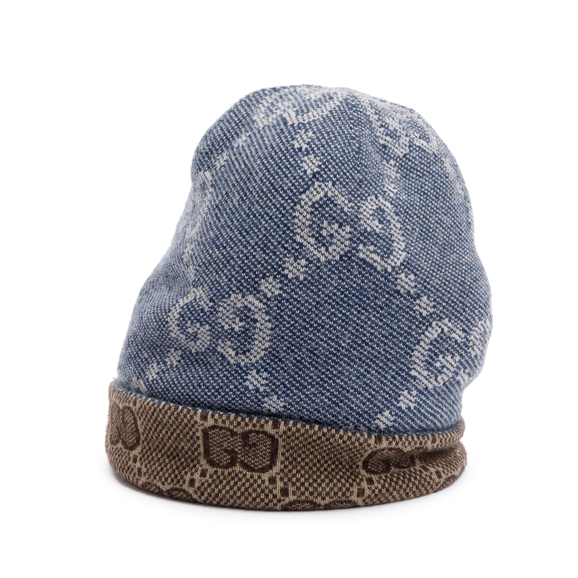 Gucci Brown & Blue Reversible GG Wool Hat