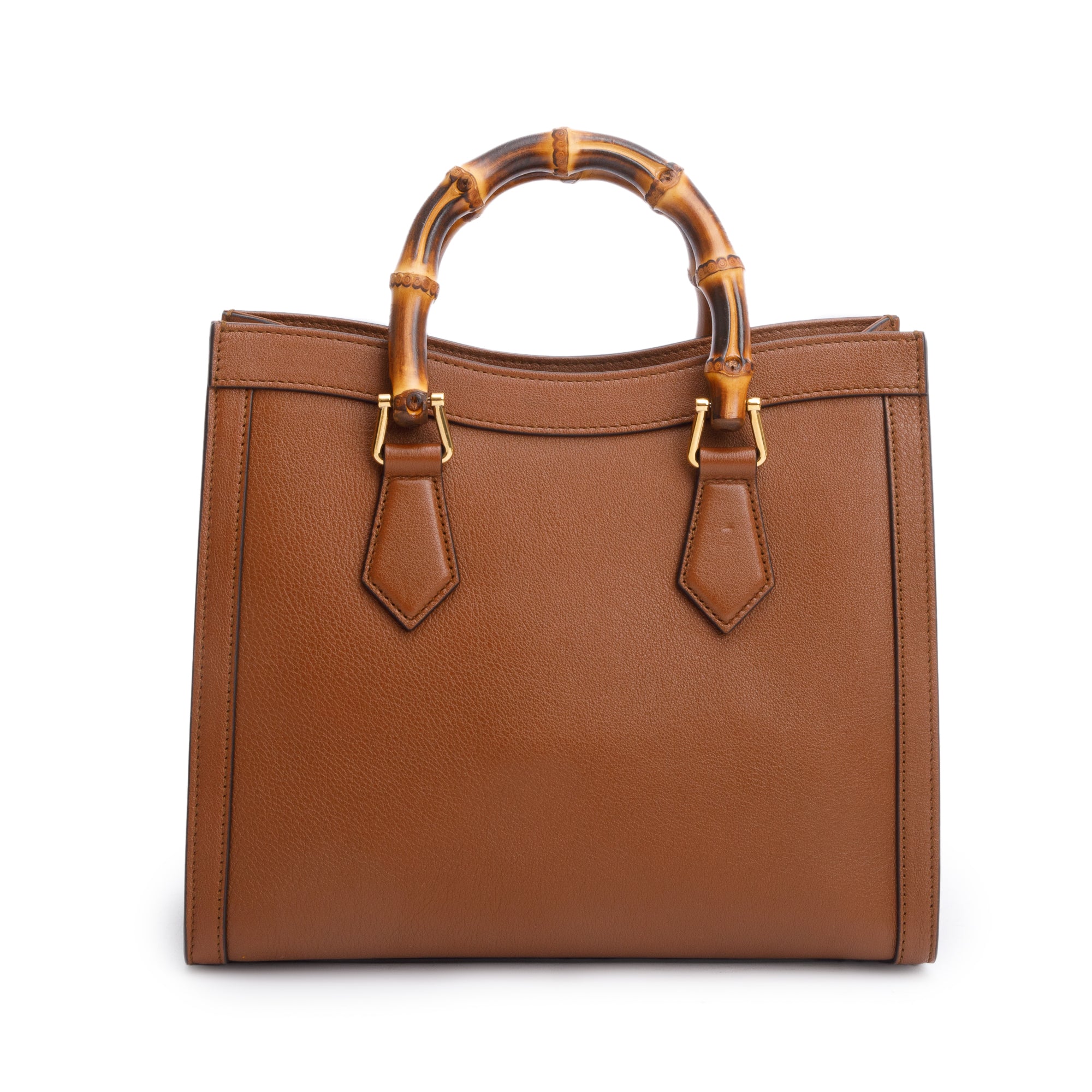 Gucci Brown Calfskin Leather Diana Small Tote Bag w/ Strap