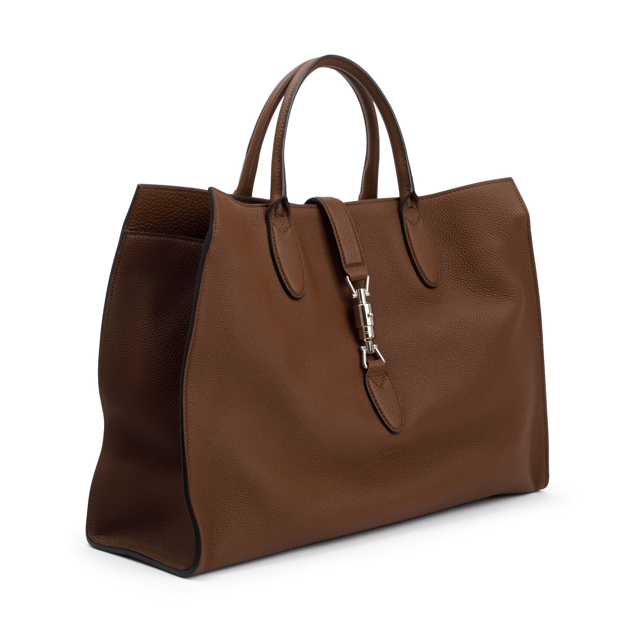 Gucci Brown Calfskin Leather Medium Soft Jackie Tote