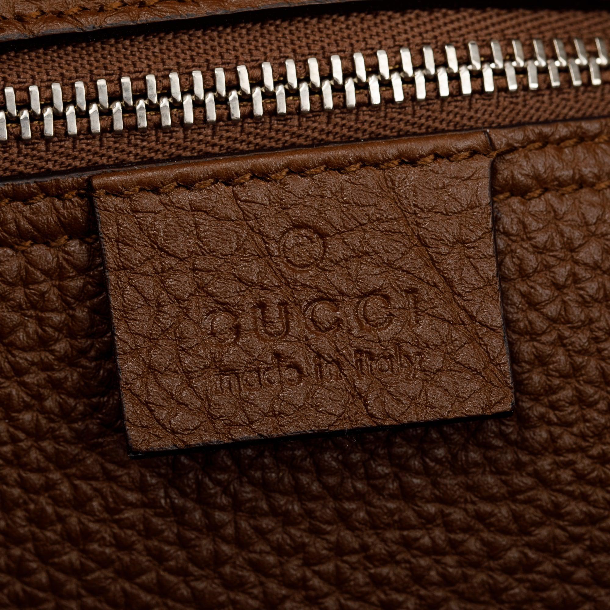 Gucci Brown Calfskin Leather Medium Soft Jackie Tote