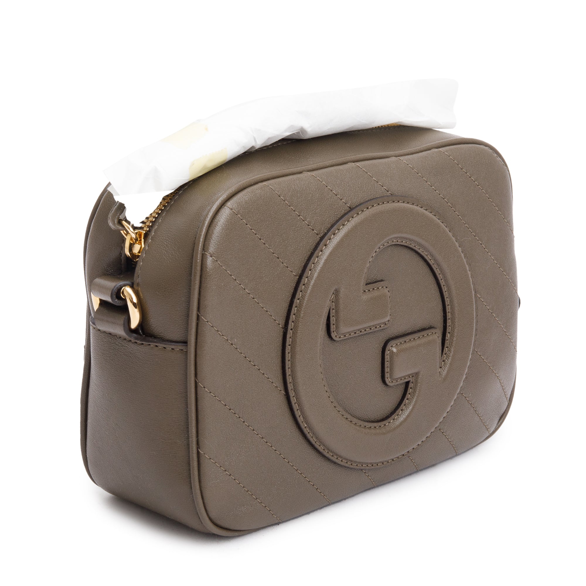 Gucci Brown Calfskin Leather Mini Blondie Shoulder Bag