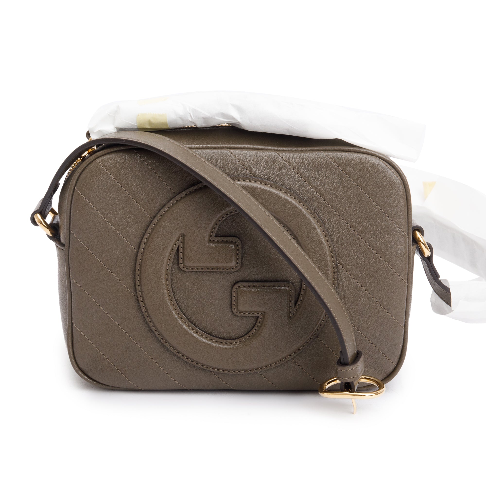 Gucci Brown Calfskin Leather Mini Blondie Shoulder Bag