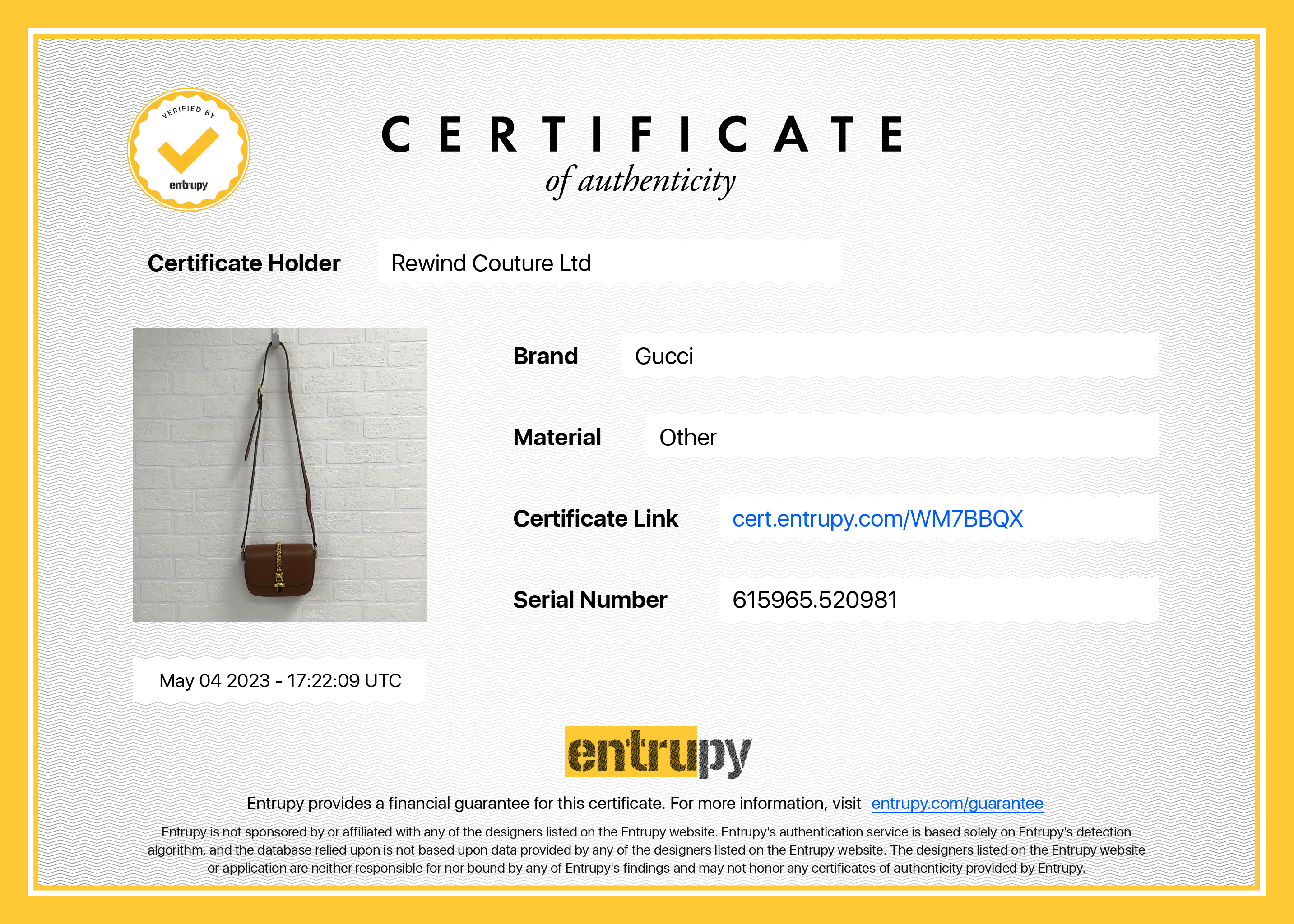 Gucci Brown Calfskin Leather Mini Sylvie 1969 Flap Messenger Bag