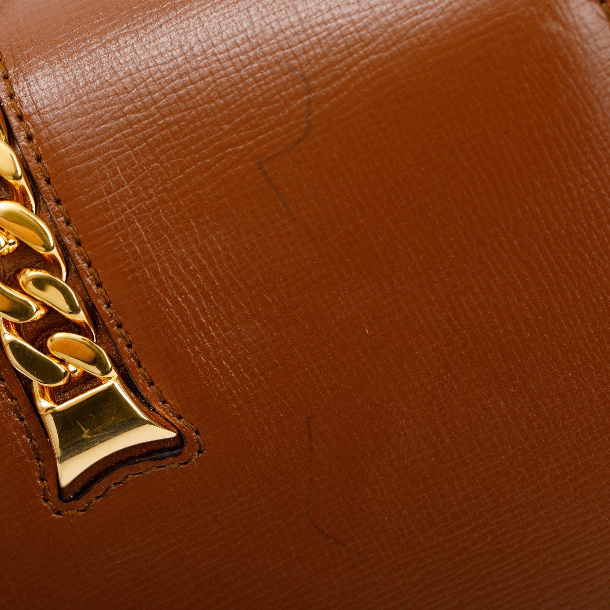 Gucci Brown Calfskin Leather Mini Sylvie 1969 Flap Messenger Bag