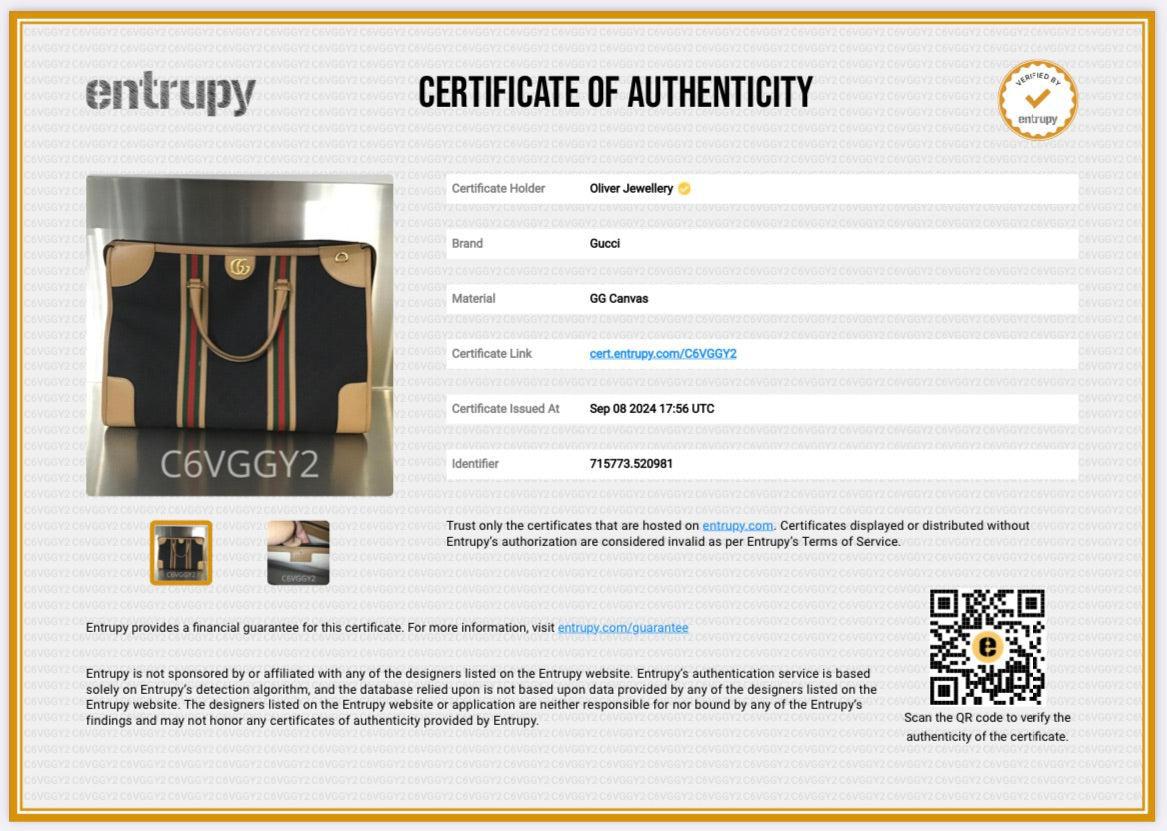 Gucci Brown GG Canvas Tan Leather Bauletto Extra Large Duffle Bag w/ Strap