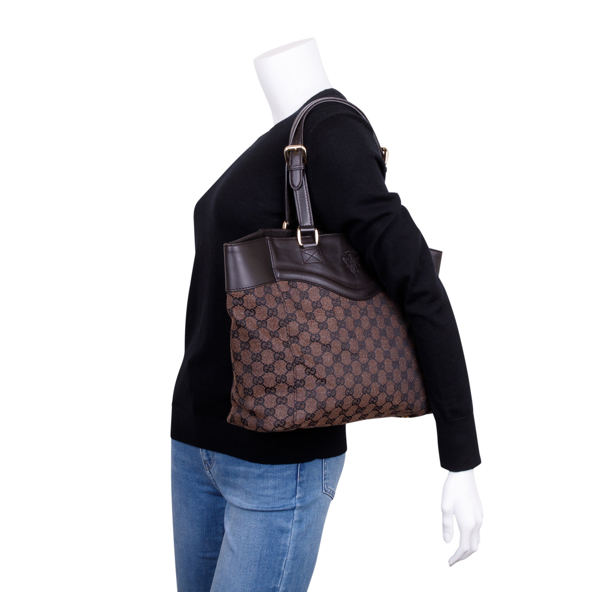 Gucci Brown GG Canvas Town Tote
