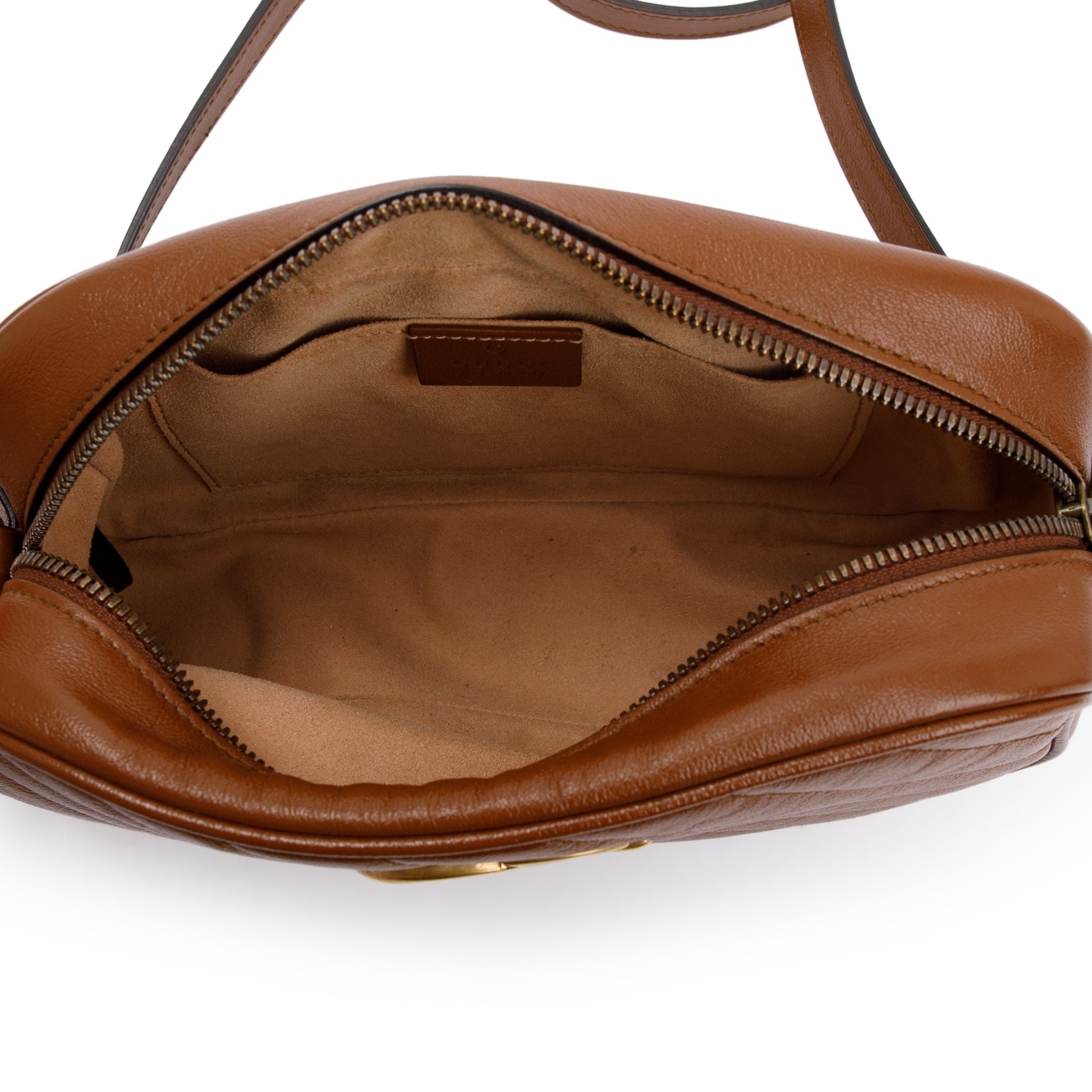 Gucci Brown GG Marmont Matelasse Small Shoulder Bag w/ Box