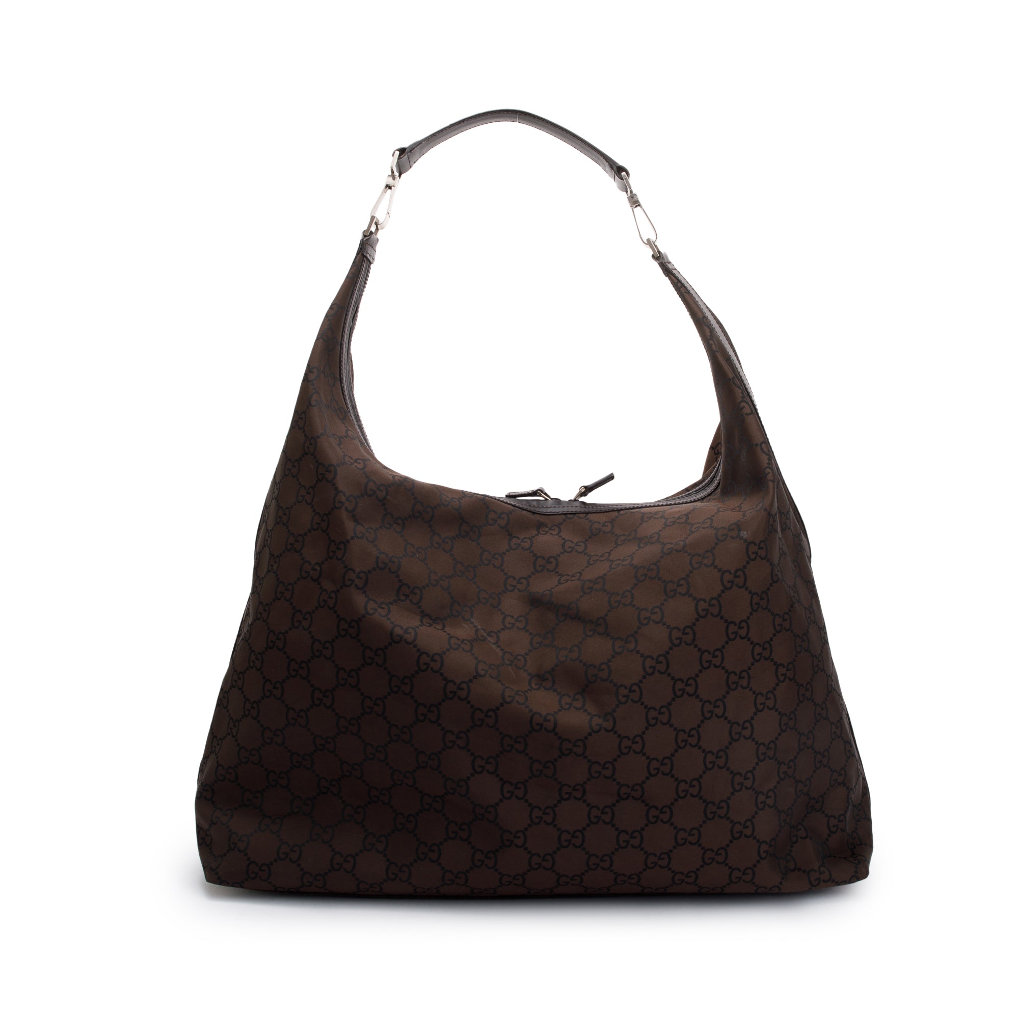 Gucci Brown GG Nylon Extra Large Hobo