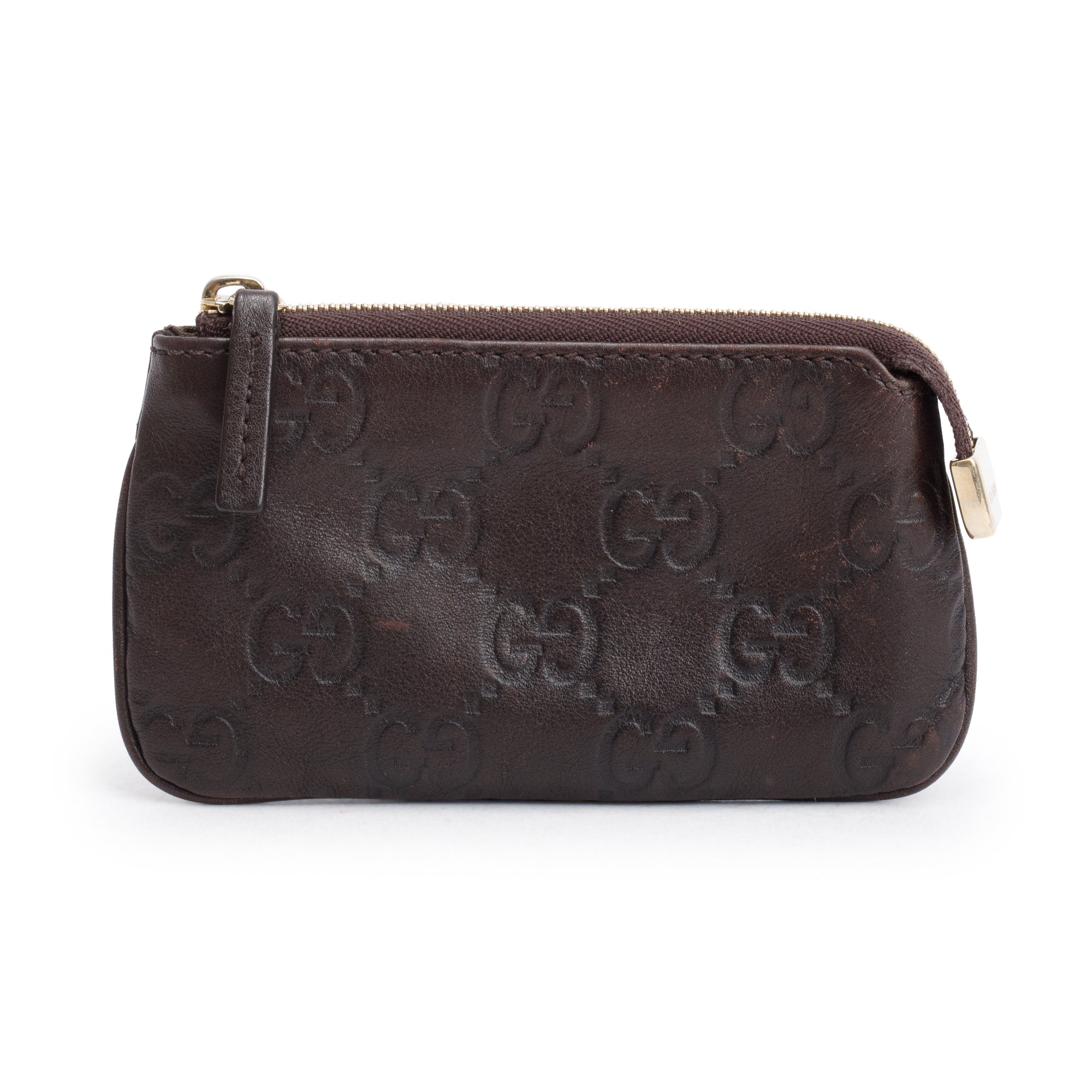 Gucci Brown GG Signature Leather Key Pouch w/ Box