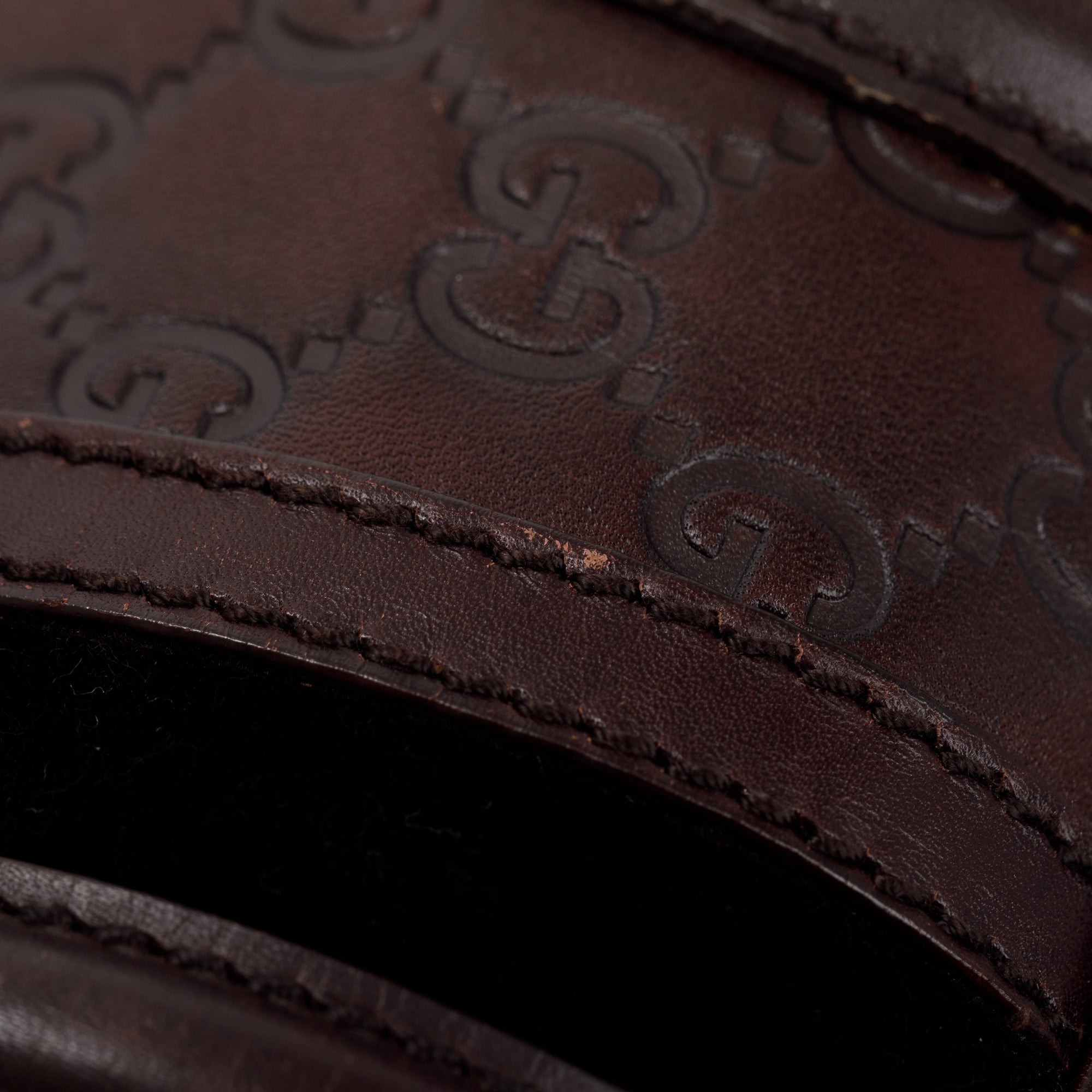 Gucci Brown GG Signature Leather Treasure Boston Bag