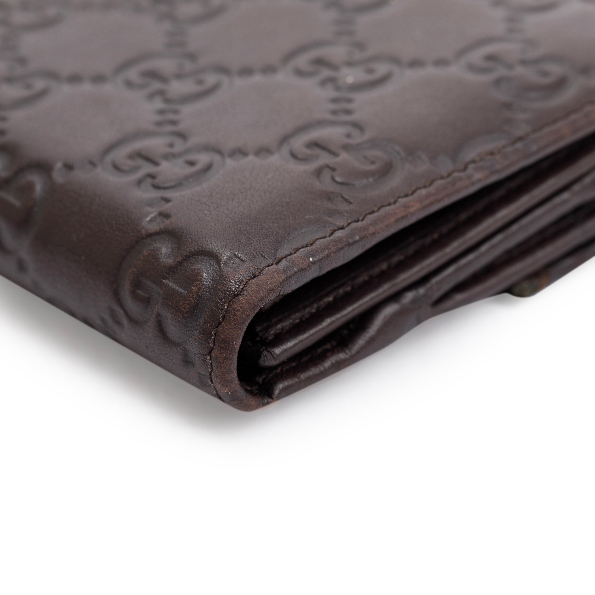 Gucci Brown Guccissima Leather Continental Wallet w/ Box