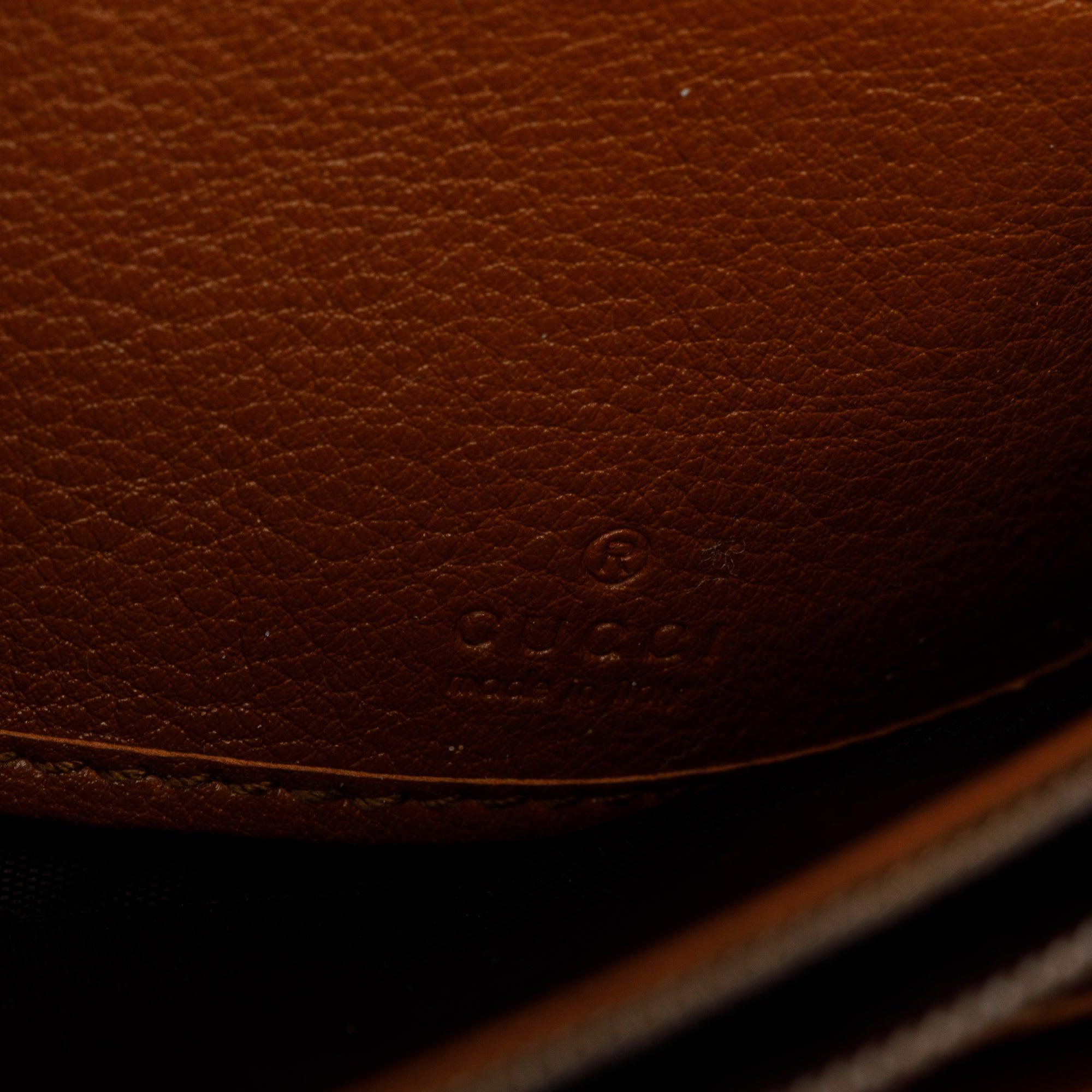 Gucci Brown Leather Bamboo Diana Wallet on Chain w/ Box