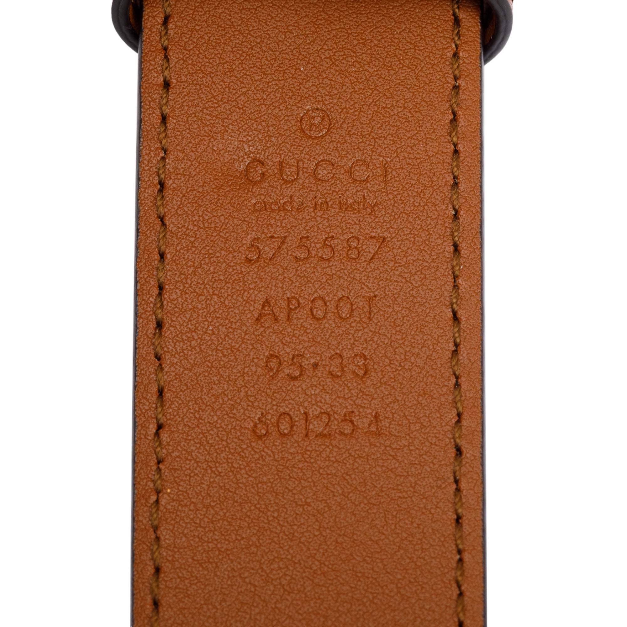 Gucci Brown Leather Belt with Frame GG Marmont Buckle, 95 38