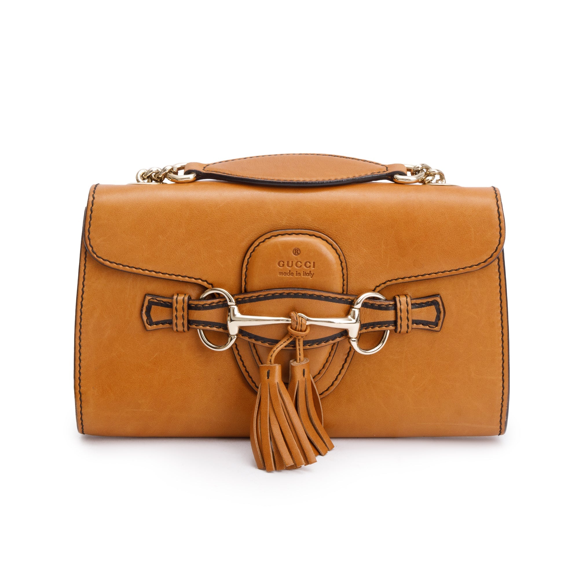 Gucci Brown Leather Small Emily Chain Shoulder Bag