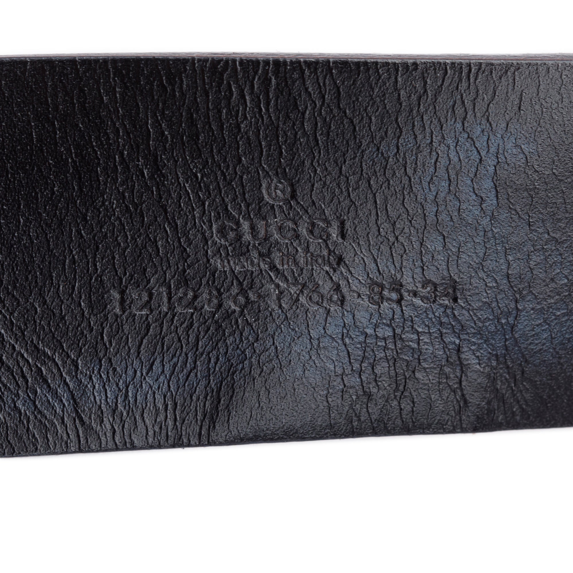 Gucci Brown Leather Studded Interlocking G Buckle Belt, 85 34