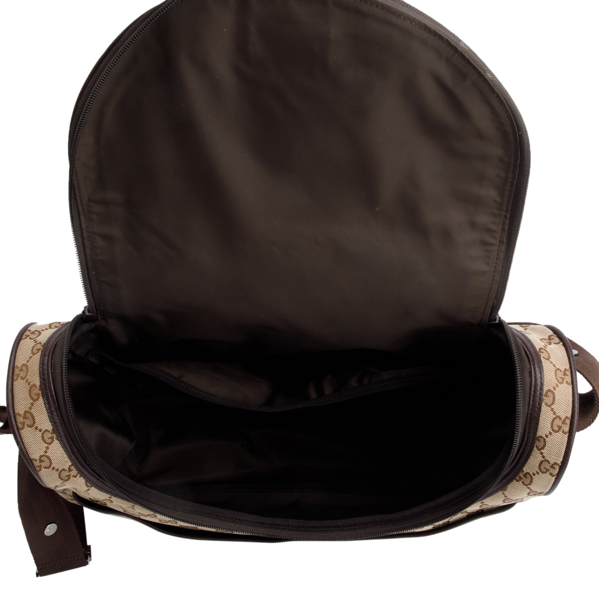 Gucci Brown Leather Trim GG Canvas Diaper Bag
