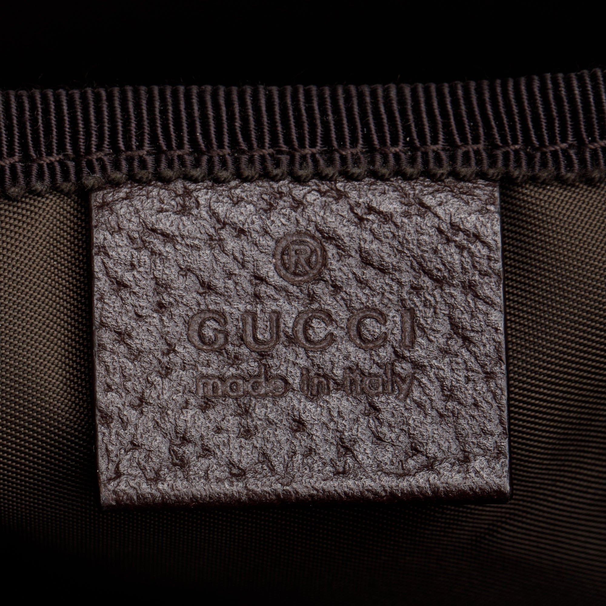 Gucci Brown Leather Trim GG Canvas Diaper Bag