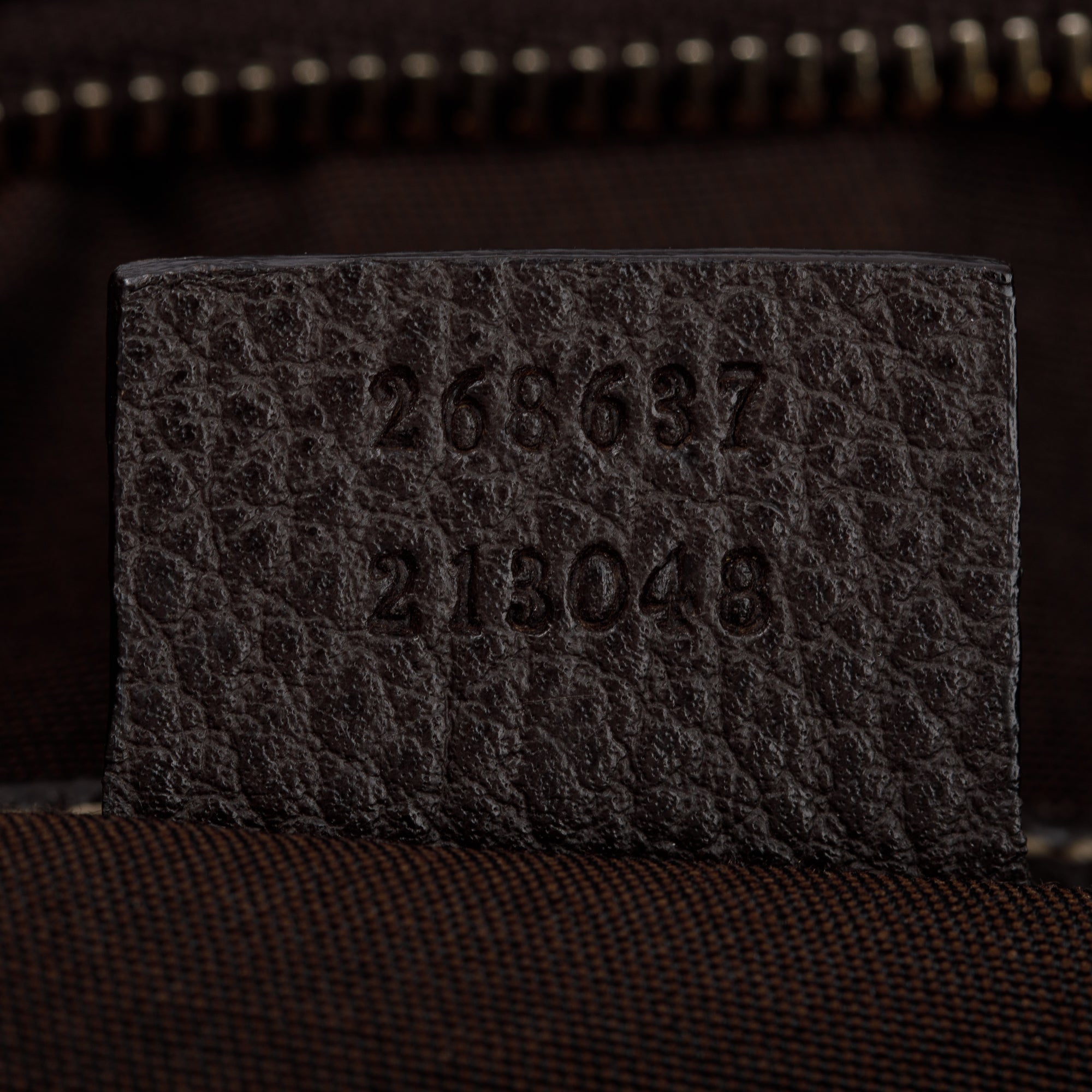 Gucci Brown Leather Trim GG Crystal Abbey Hobo