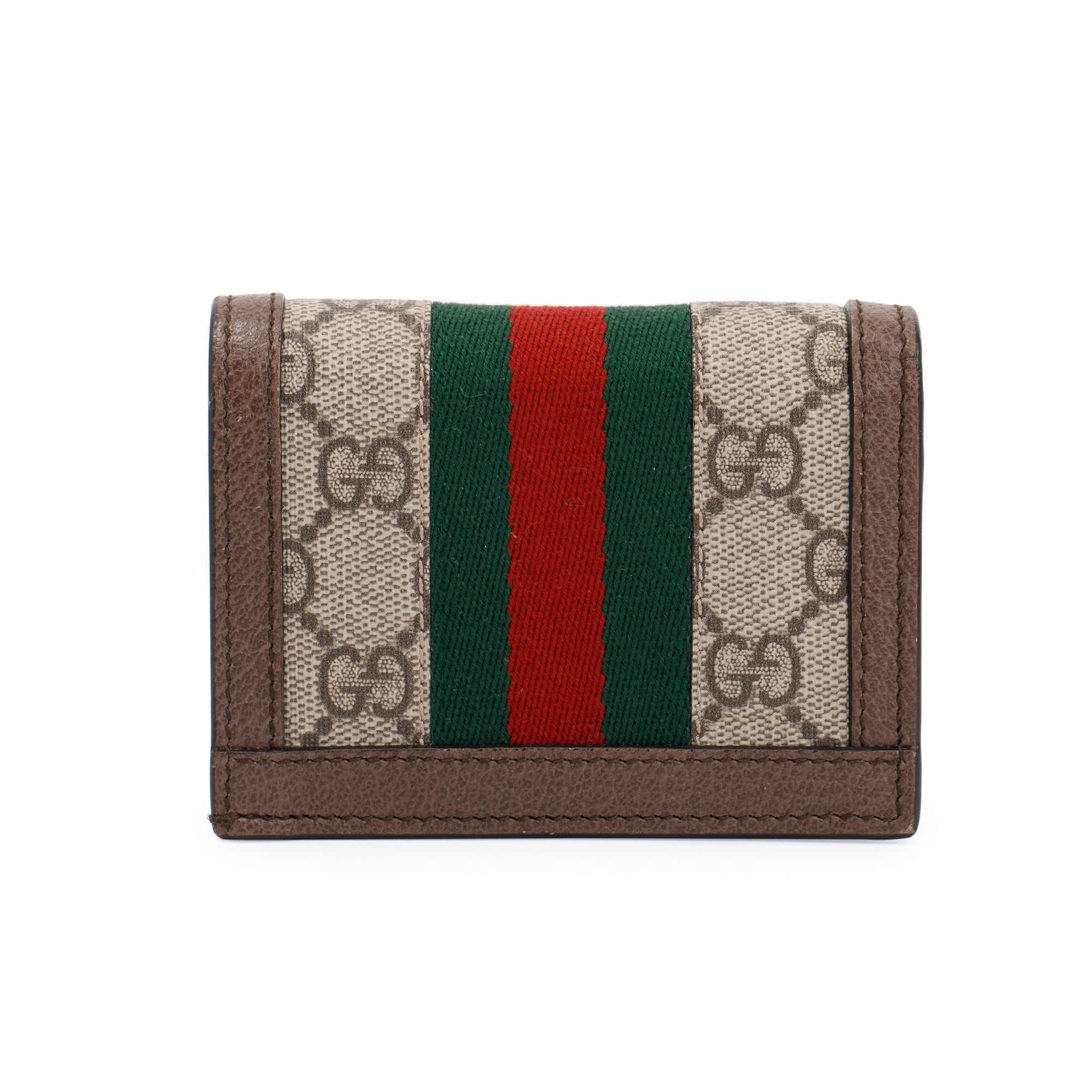 Gucci Brown Ophidia GG Supreme Canvas Card Case Wallet w/ Box