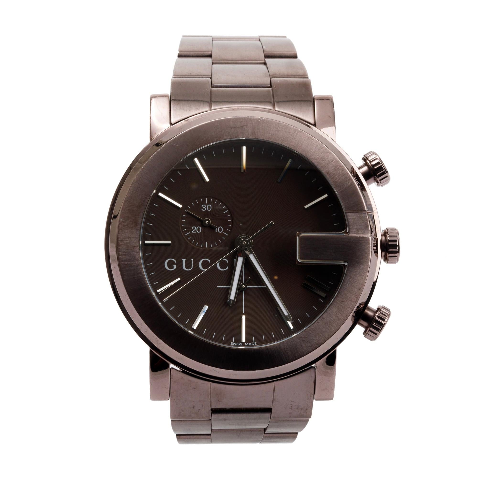 Gucci Brown PVD Stainless Steel G-Chrono 44 MM Watch w/ Box