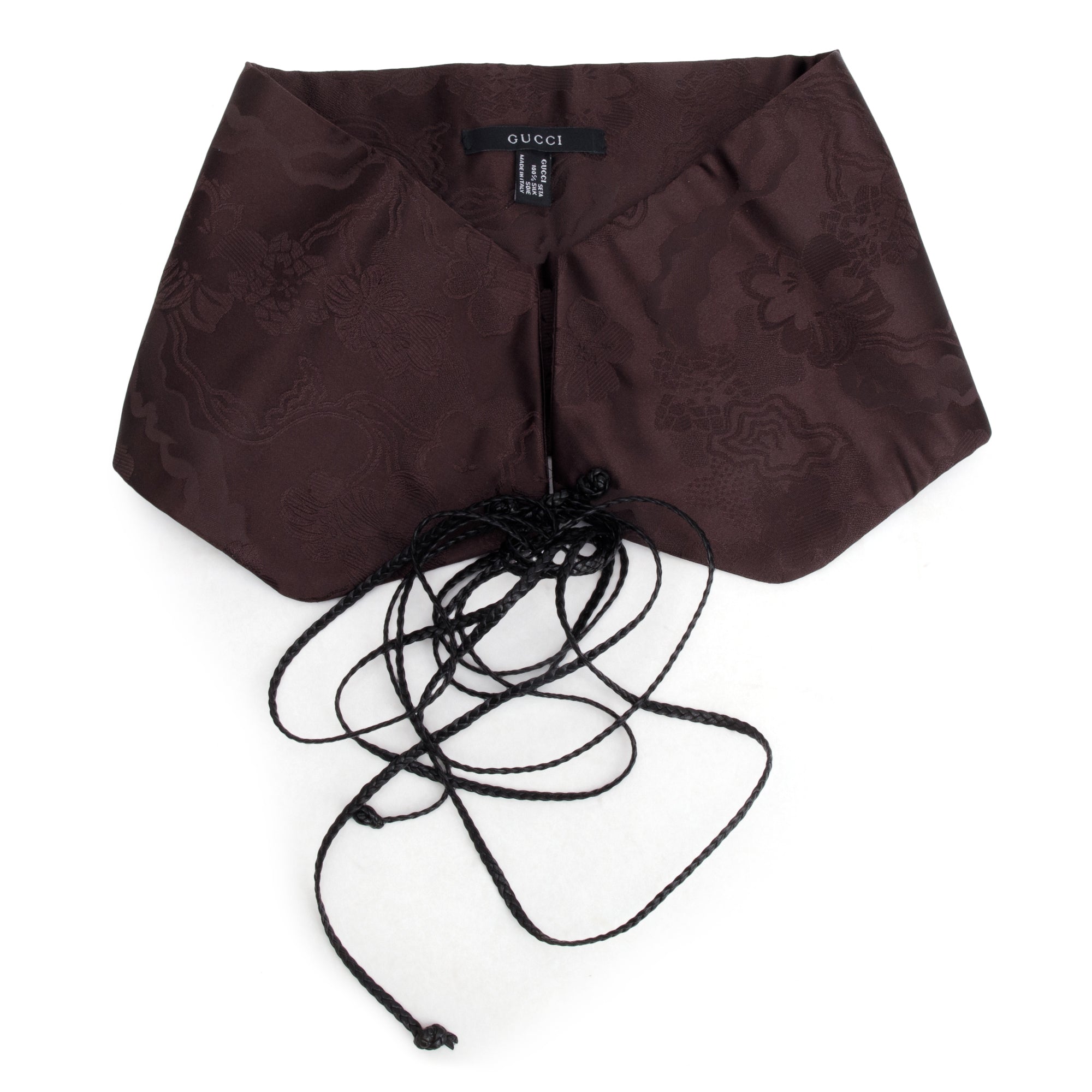 Gucci Brown Printed Silk Obi Belt