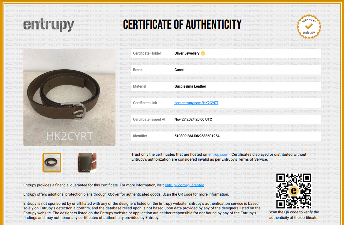 Gucci Brown Signature Leather Belt 95 38