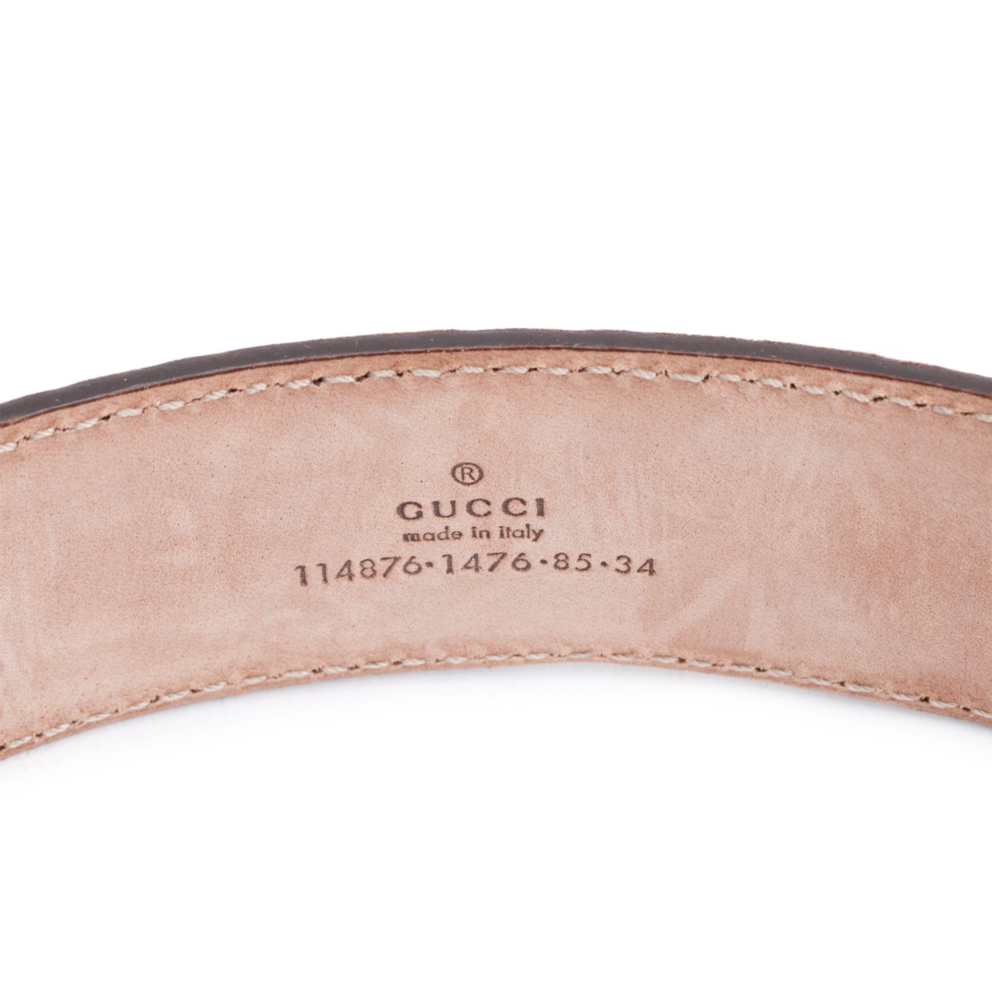 Gucci Brown Signature Leather Interlocking G Belt 85 34
