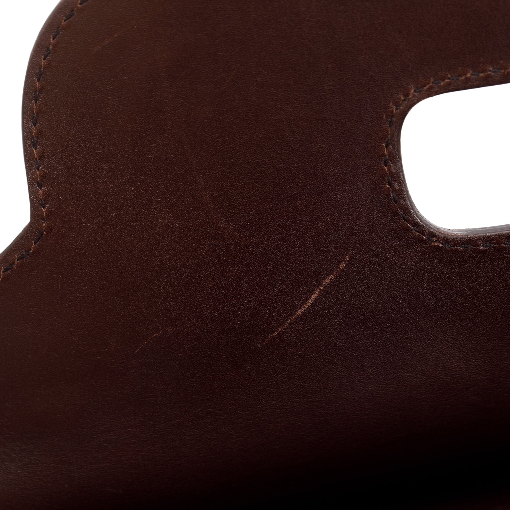 Gucci Brown Signature Leather Peggy Bamboo Top Handle Bag w/ Strap