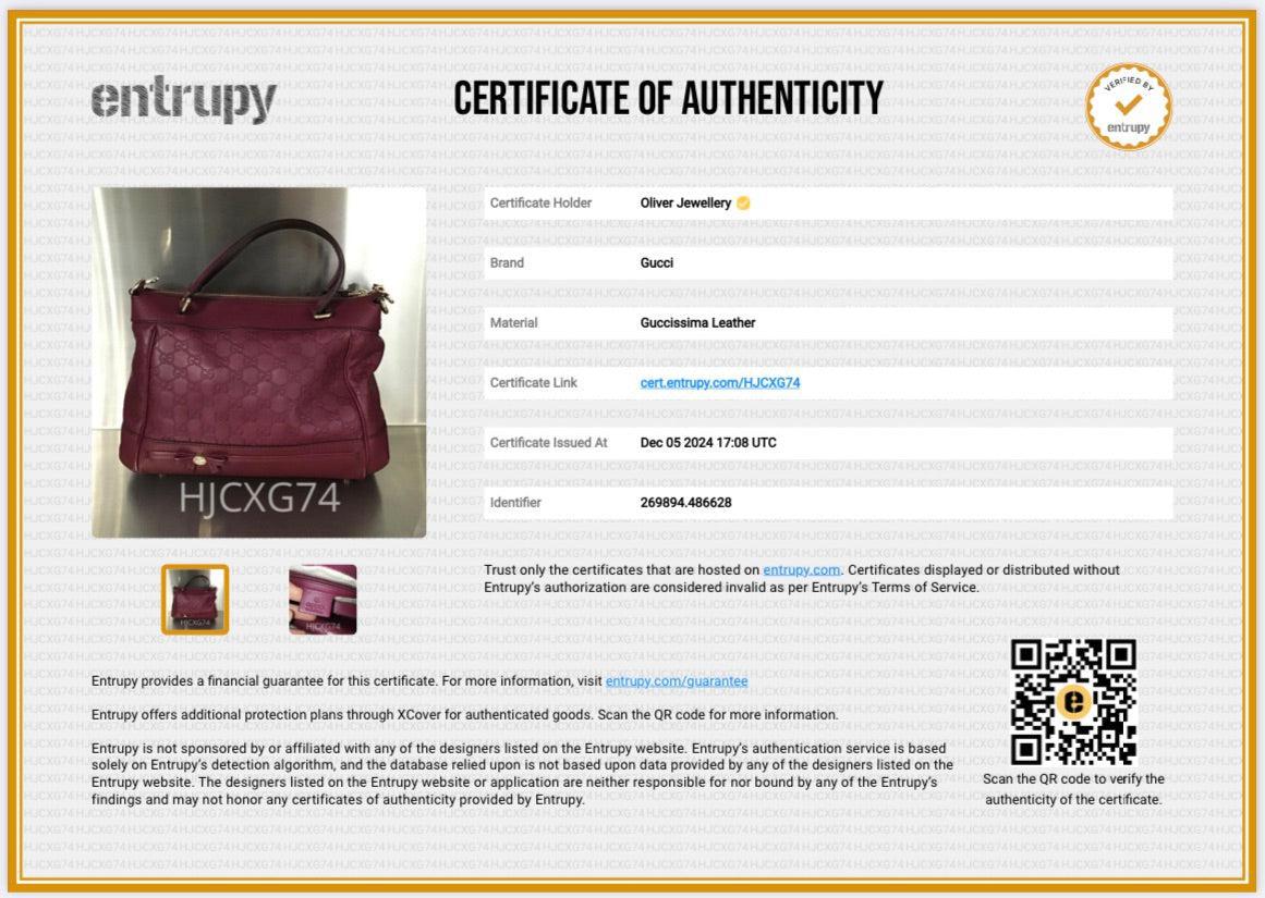 Gucci Burgundy Guccissima Leather Medium Mayfair Tote w/ Strap