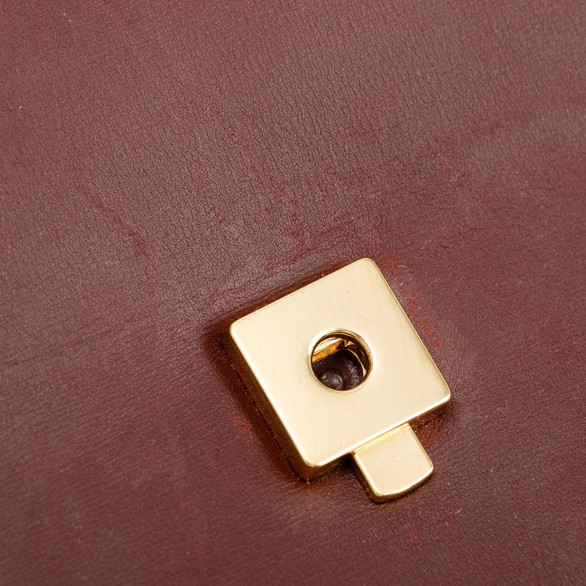 Gucci Burgundy Leather Medium Rajah Shoulder Bag w/ Box