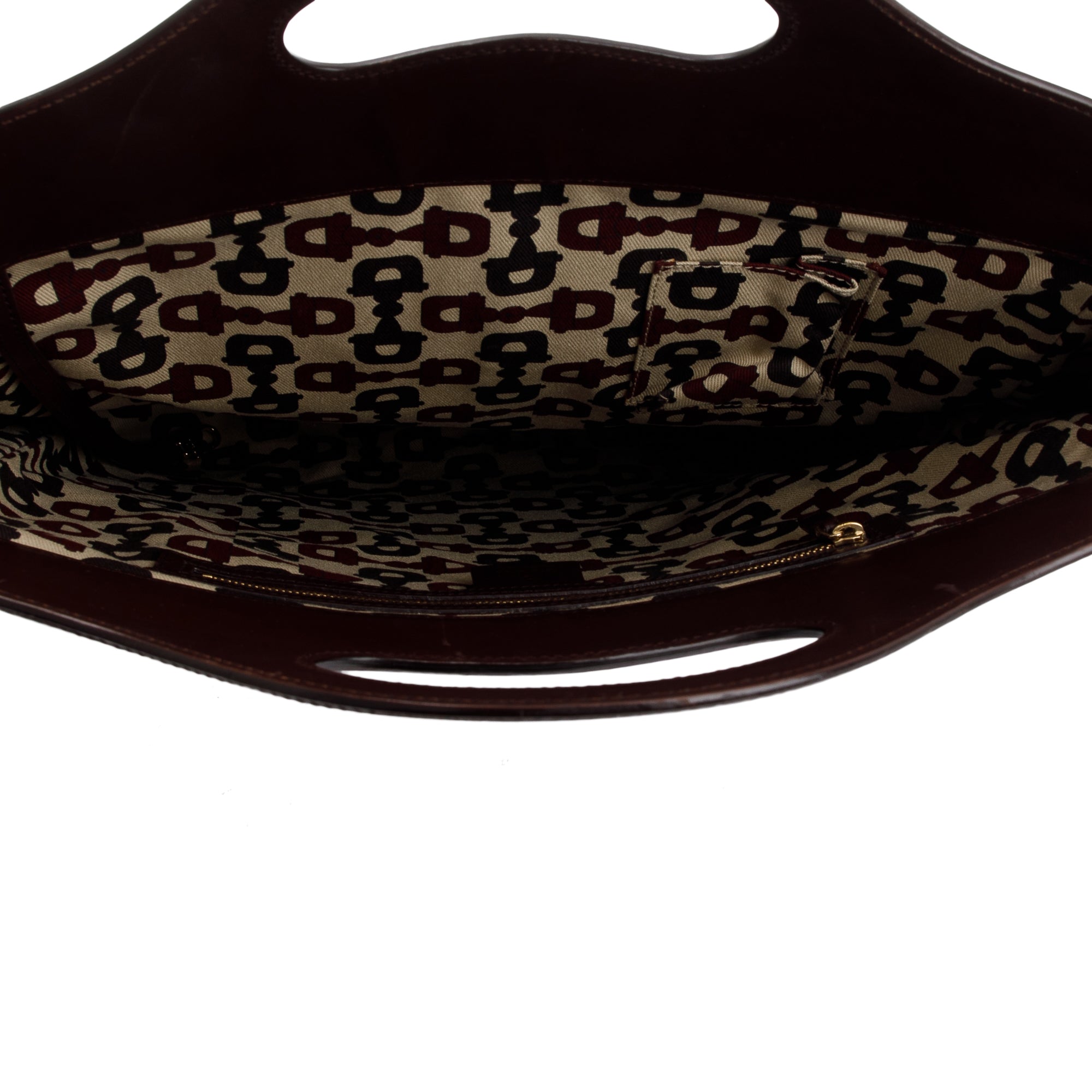 Gucci Burgundy Signature Leather Large Punch Top Handle Tote