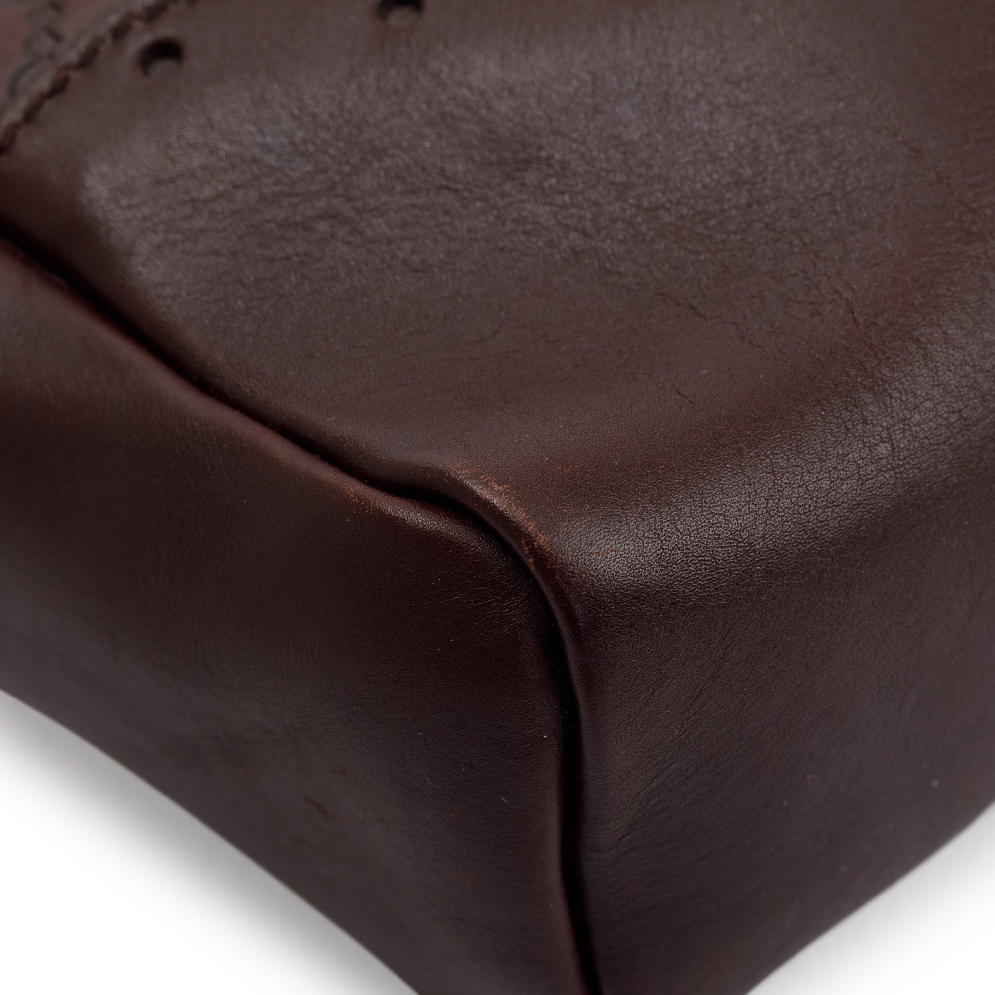 Gucci Burgundy Signature Leather Large Punch Top Handle Tote