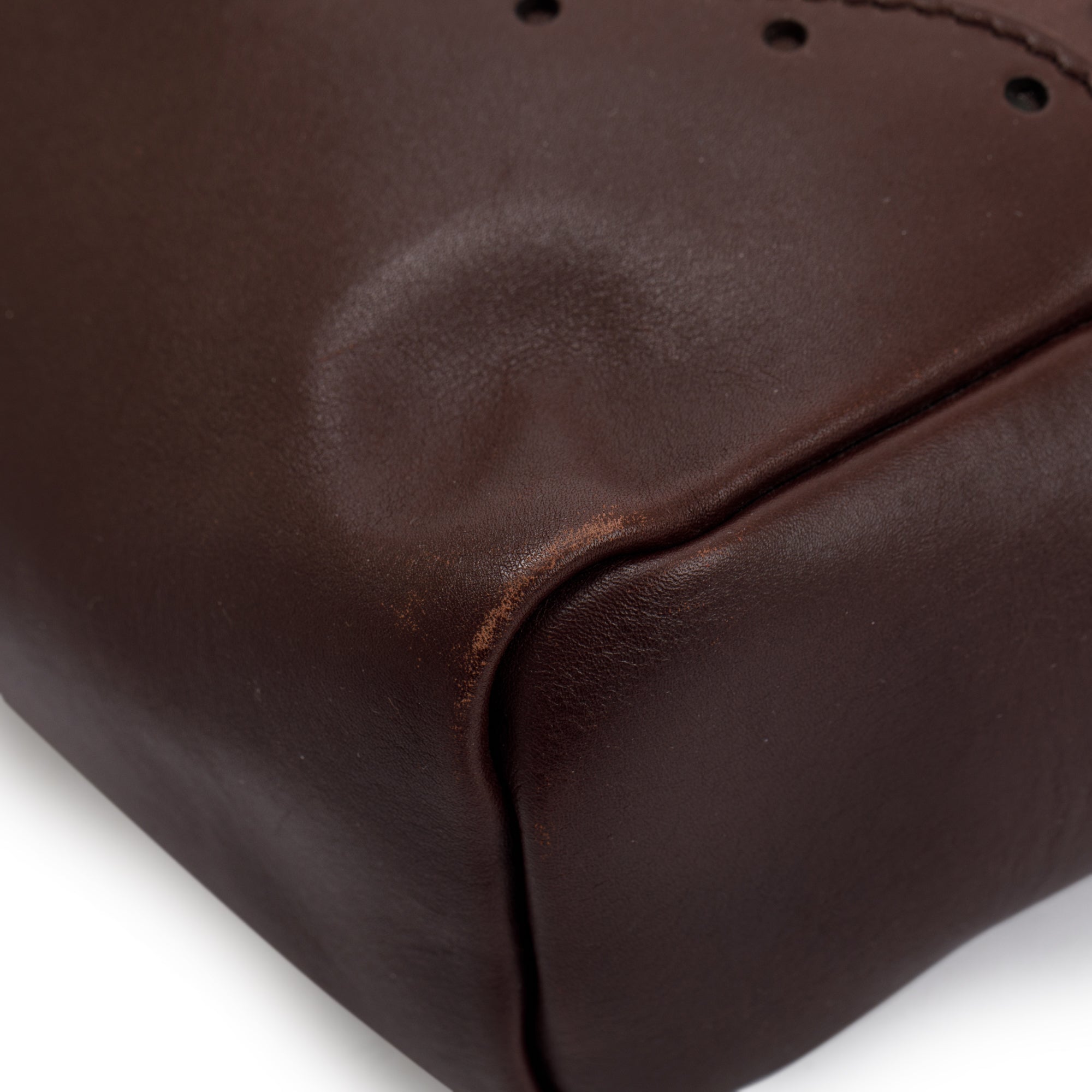 Gucci Burgundy Signature Leather Large Punch Top Handle Tote