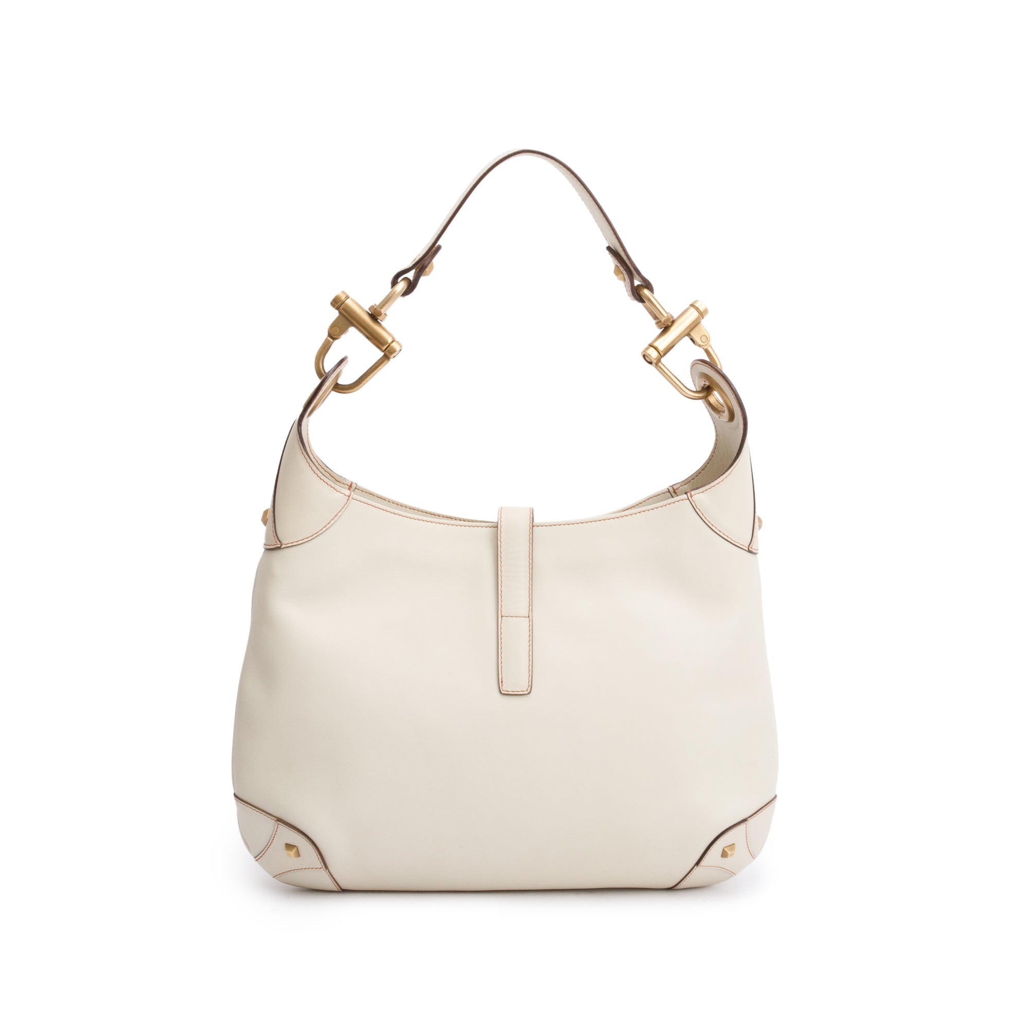 Gucci Creme Leather Medium Nailhead Jackie Hobo Bag