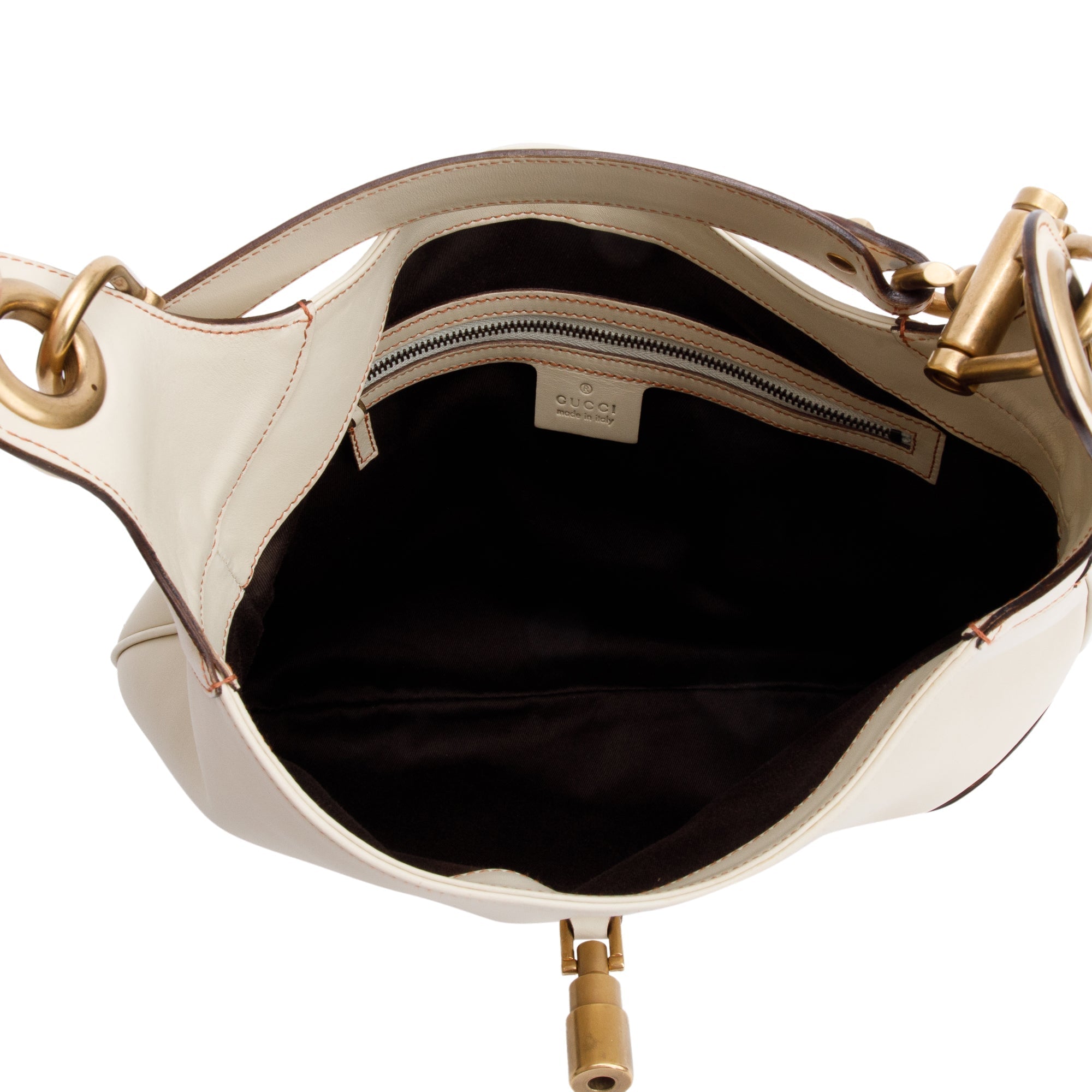 Gucci Creme Leather Medium Nailhead Jackie Hobo Bag