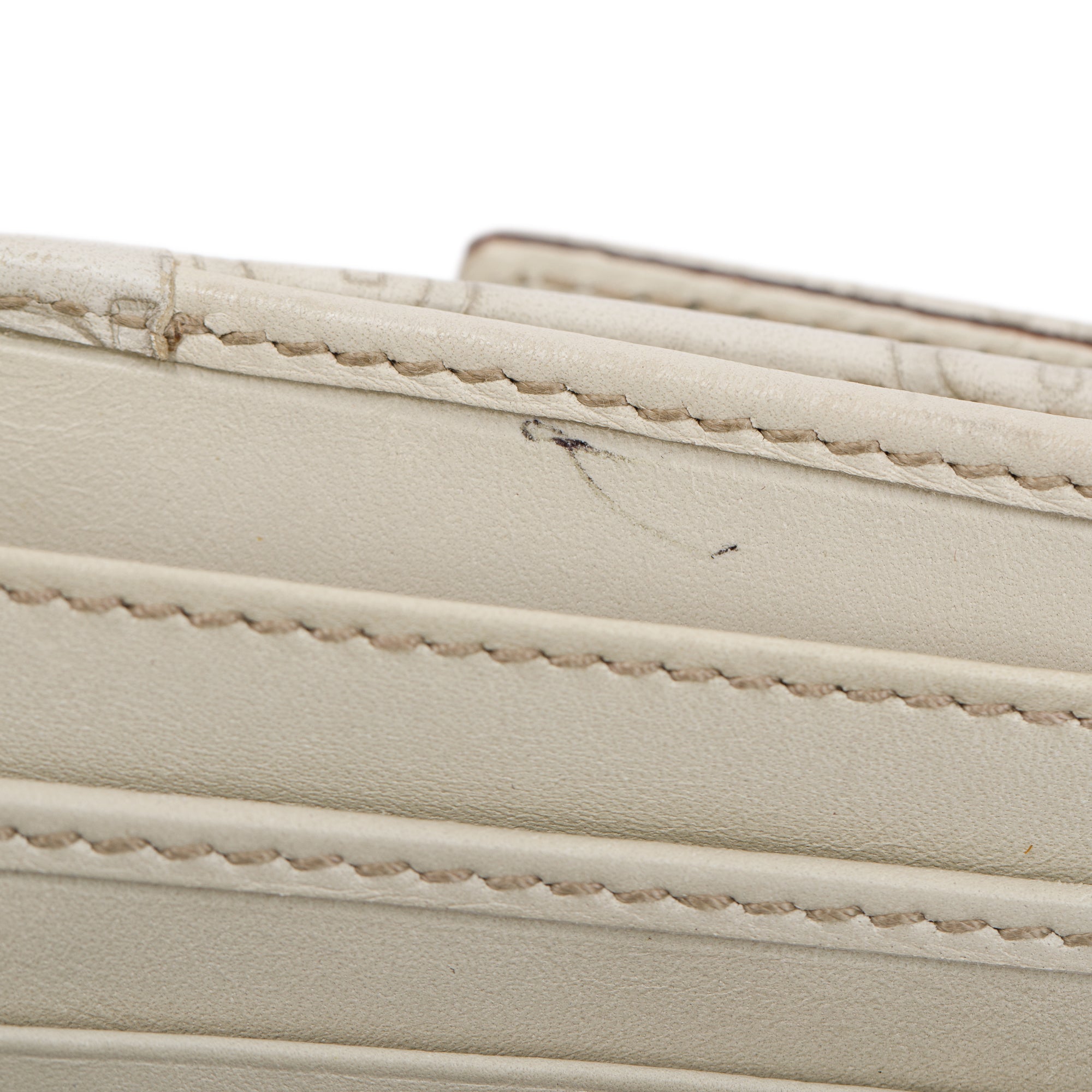 Gucci Creme Signature Leather & Suede Flap Wallet