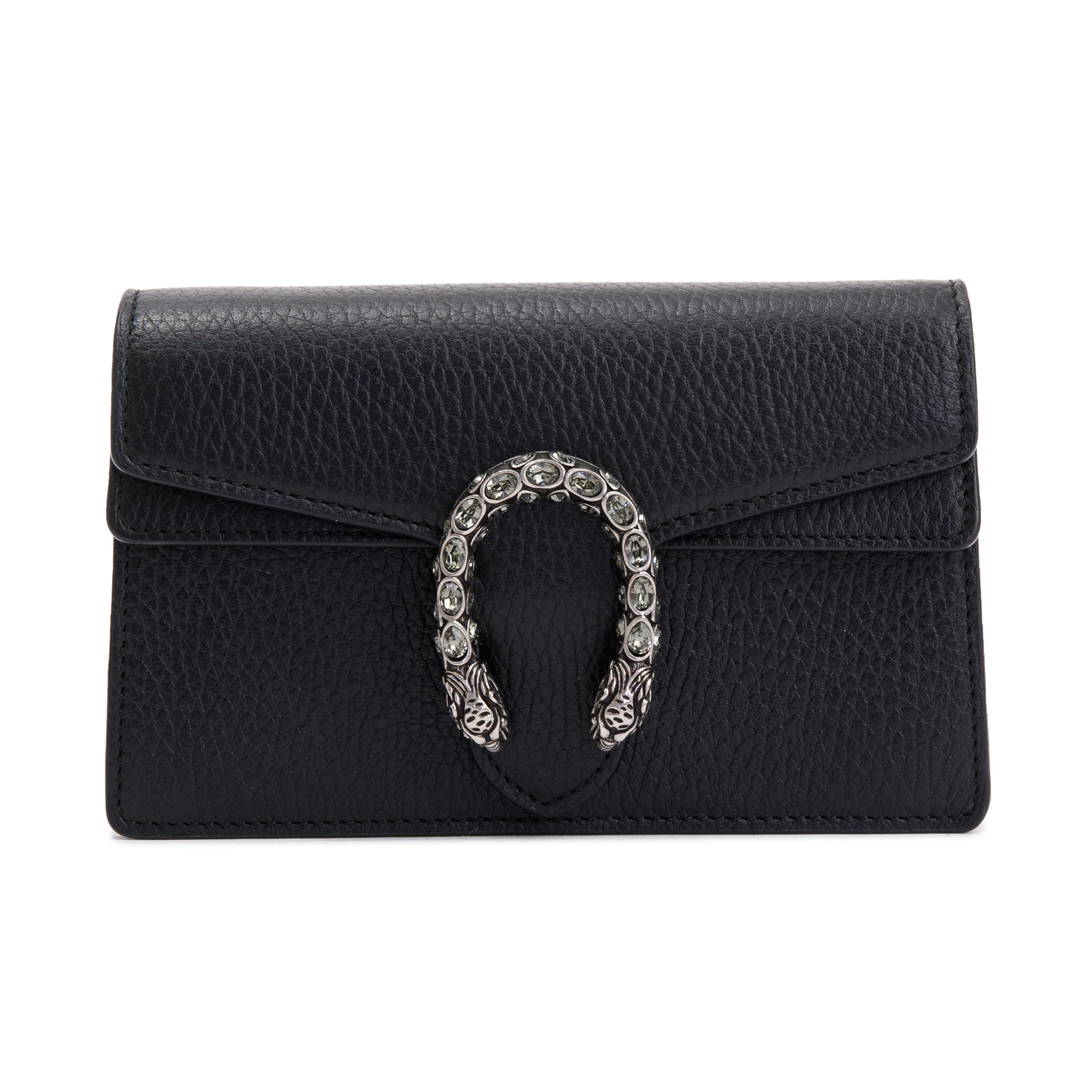 Gucci Dionysus Black Leather Super Mini Bag w/ Box