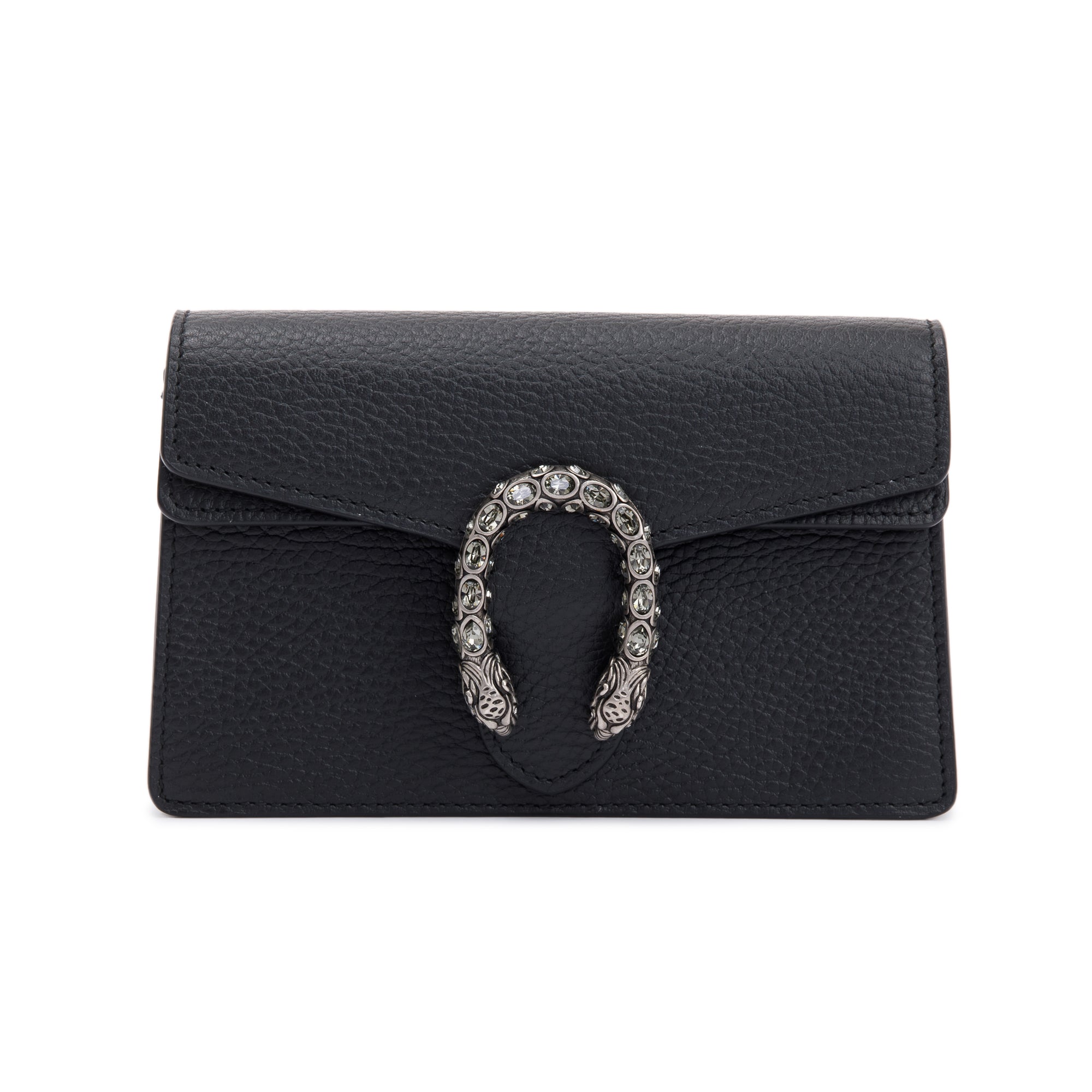 Gucci Dionysus Black Leather Super Mini Bag w/ Box