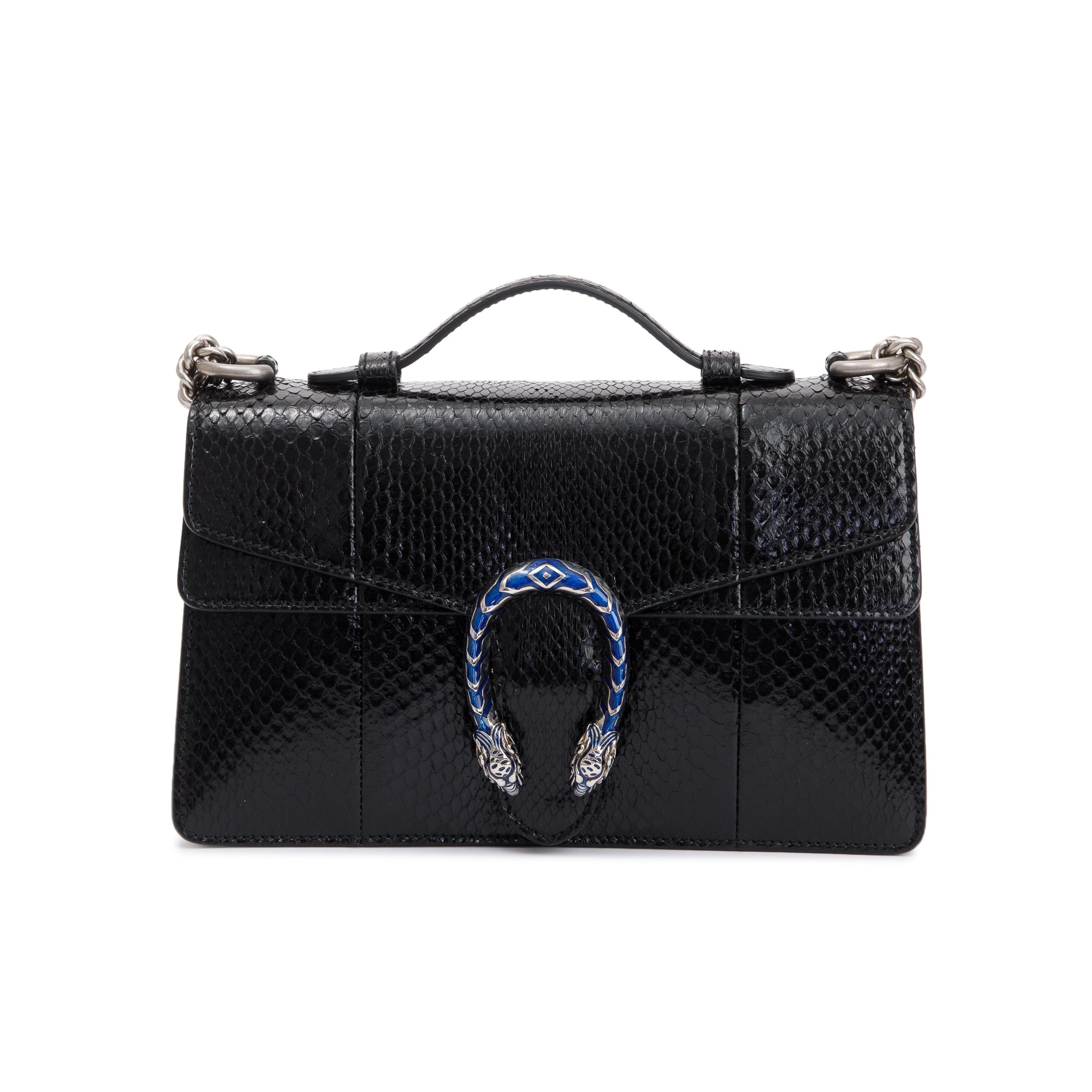 Gucci Dionysus Black Python Top Handle Shoulder Bag