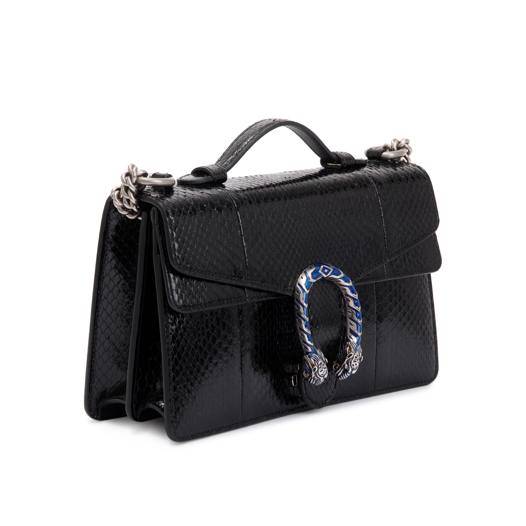 Gucci Dionysus Black Python Top Handle Shoulder Bag